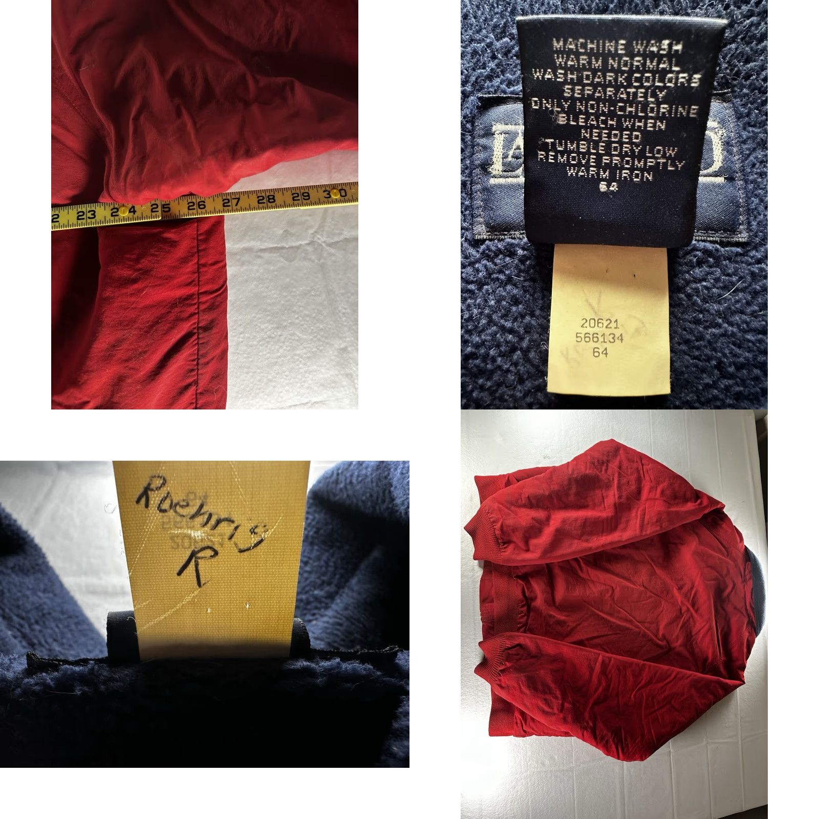 Lands' End VINTAGE Lands End Squall Jacket Mens XL Red 90s Fleece Lined Thrashed USA Size US XL / EU 56 / 4 - 8 Thumbnail