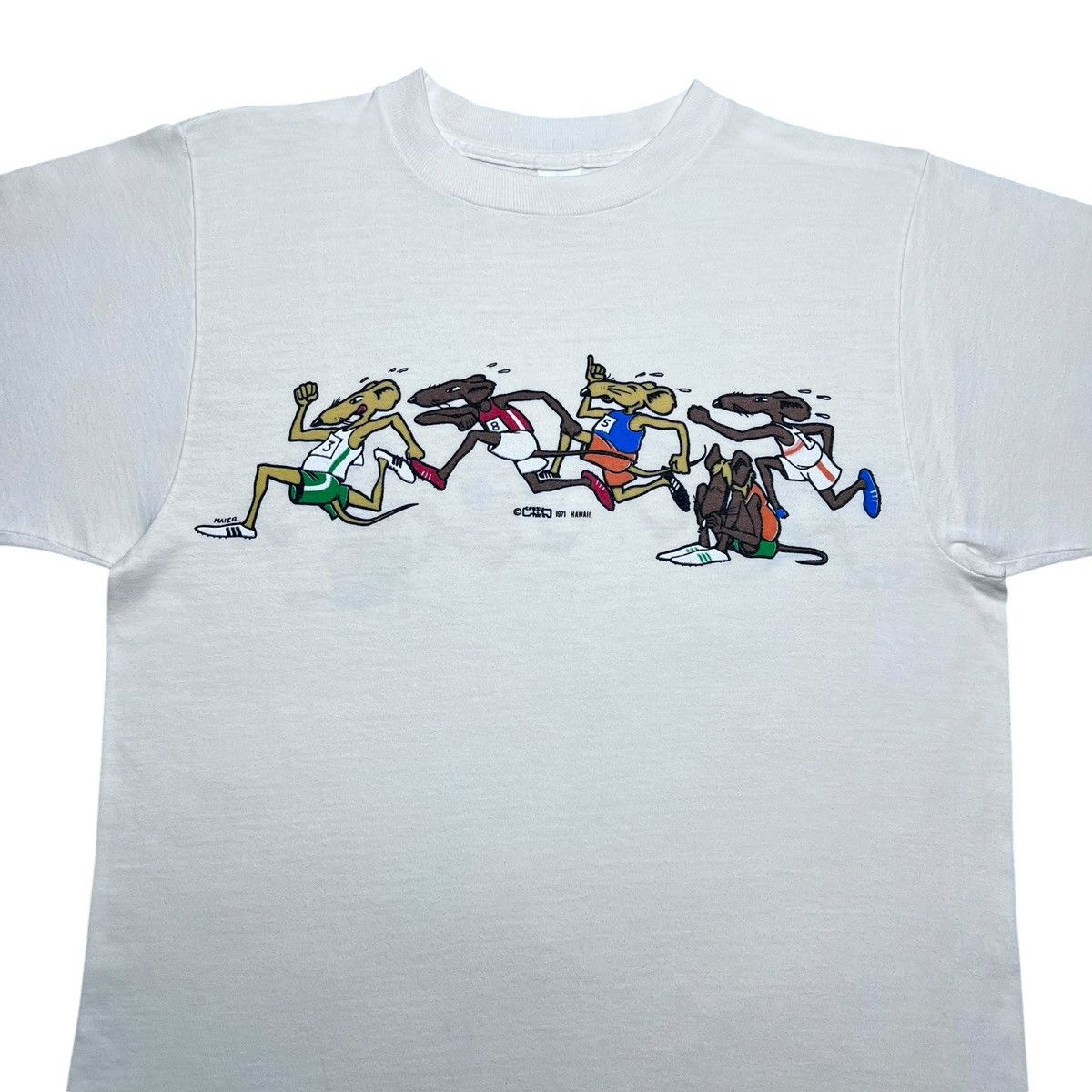 Other Vtg 1971 Rat Race Smoking Weed Crazy Shirts Hawaii T-Shirt Size US L / EU 52-54 / 3 - 6 Thumbnail