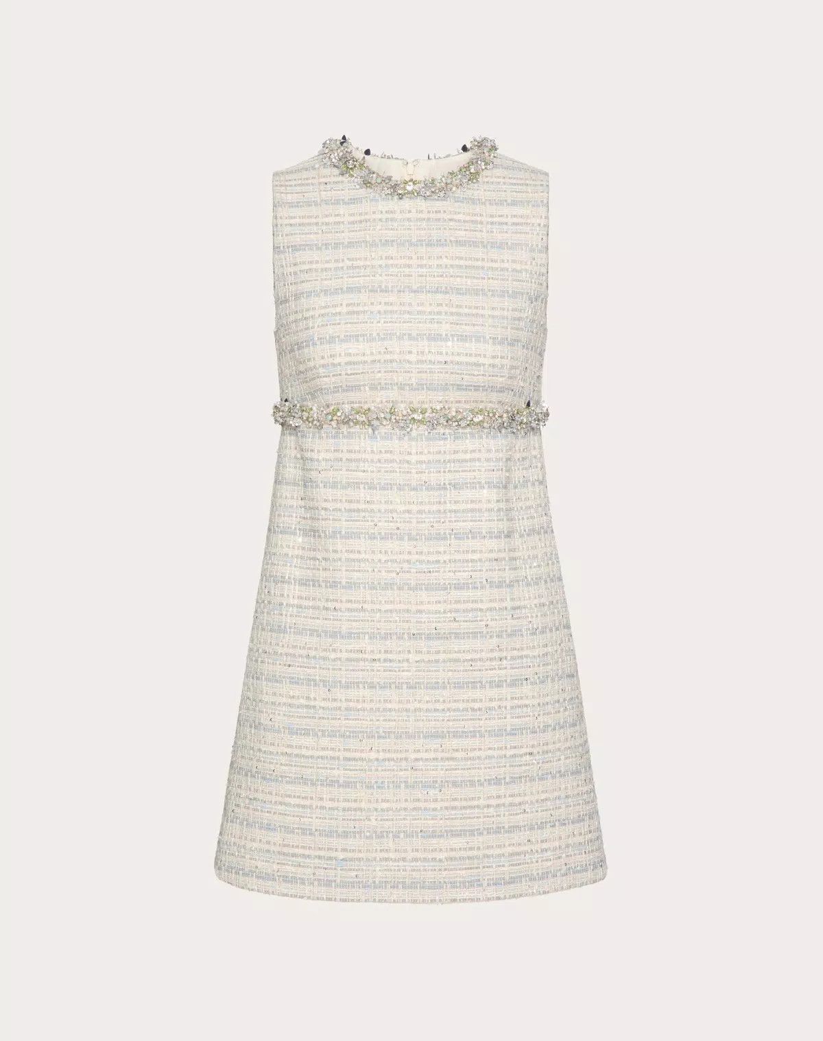 Valentino o1s1wg110426 Embroidered Delicate Tweed Short Dress Size XS / US 0-2 / IT 36-38 - 1 Thumbnail