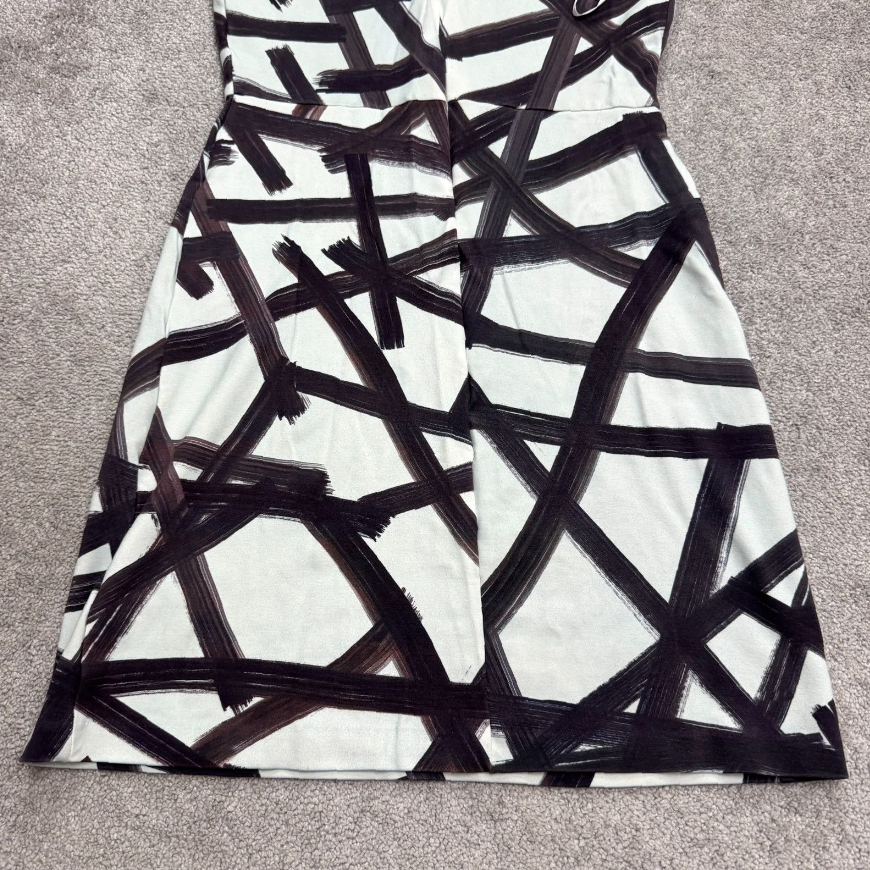 Vintage VINTAGE Phase Eight Abstract Brush Stroke Midi Sheath Dress womens 14 US 10 Black White Size L / US 10 / IT 46 - 3 Thumbnail