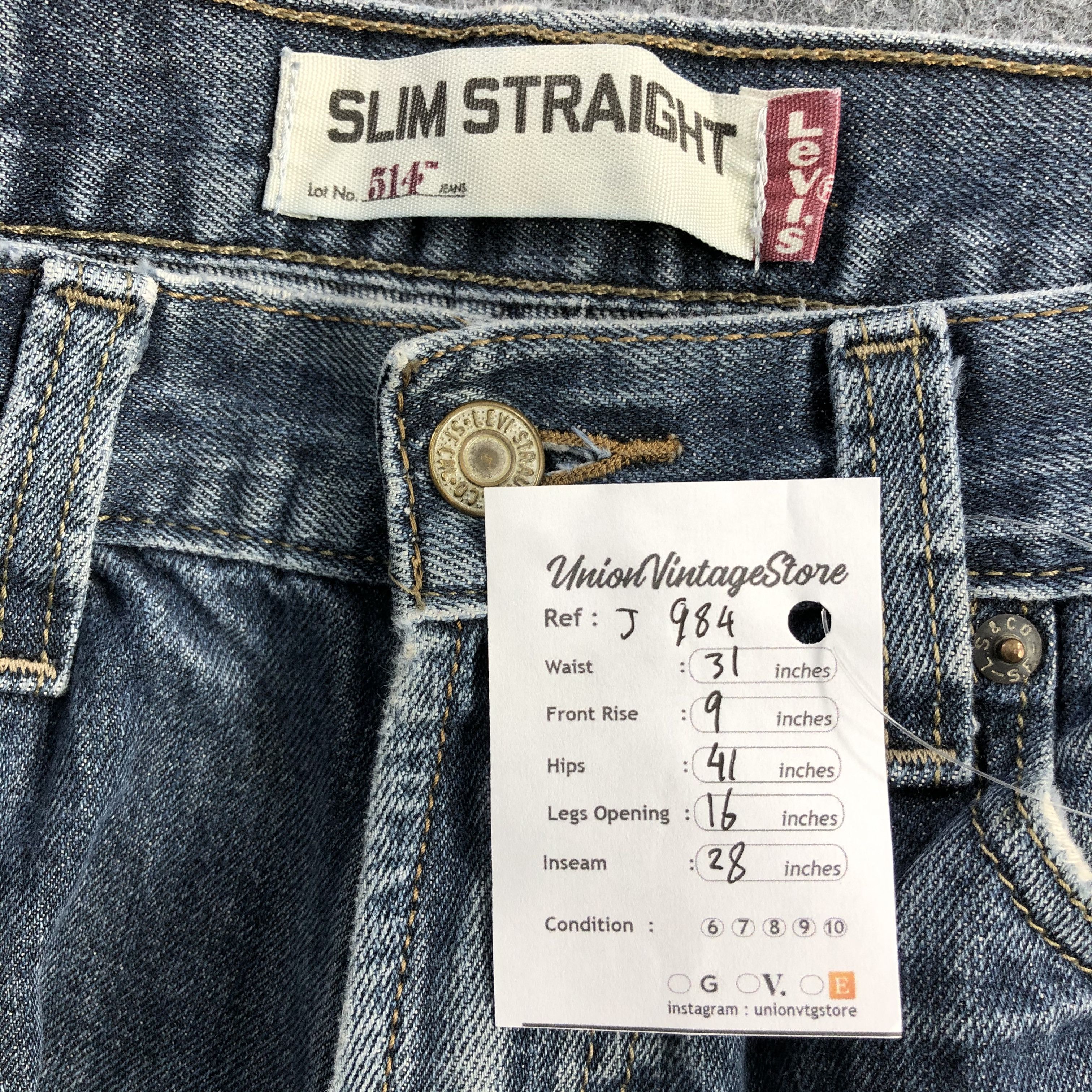 Levi's Vintage Levis 514 Jeans-J984 Size US 30 / EU 46 - 11 Thumbnail