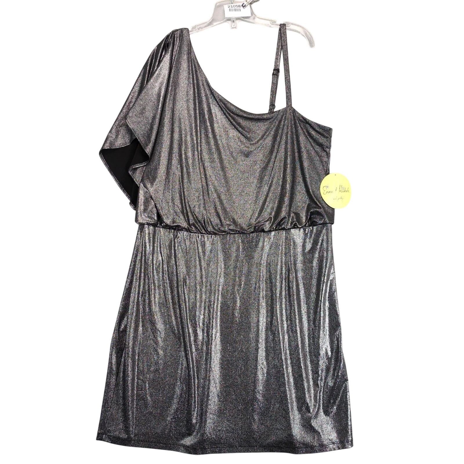 Other NWT Emma & Michele One-Shoulder Metallic Blouson Dress XL Size XL / US 12-14 / IT 48-50 - 1 Thumbnail
