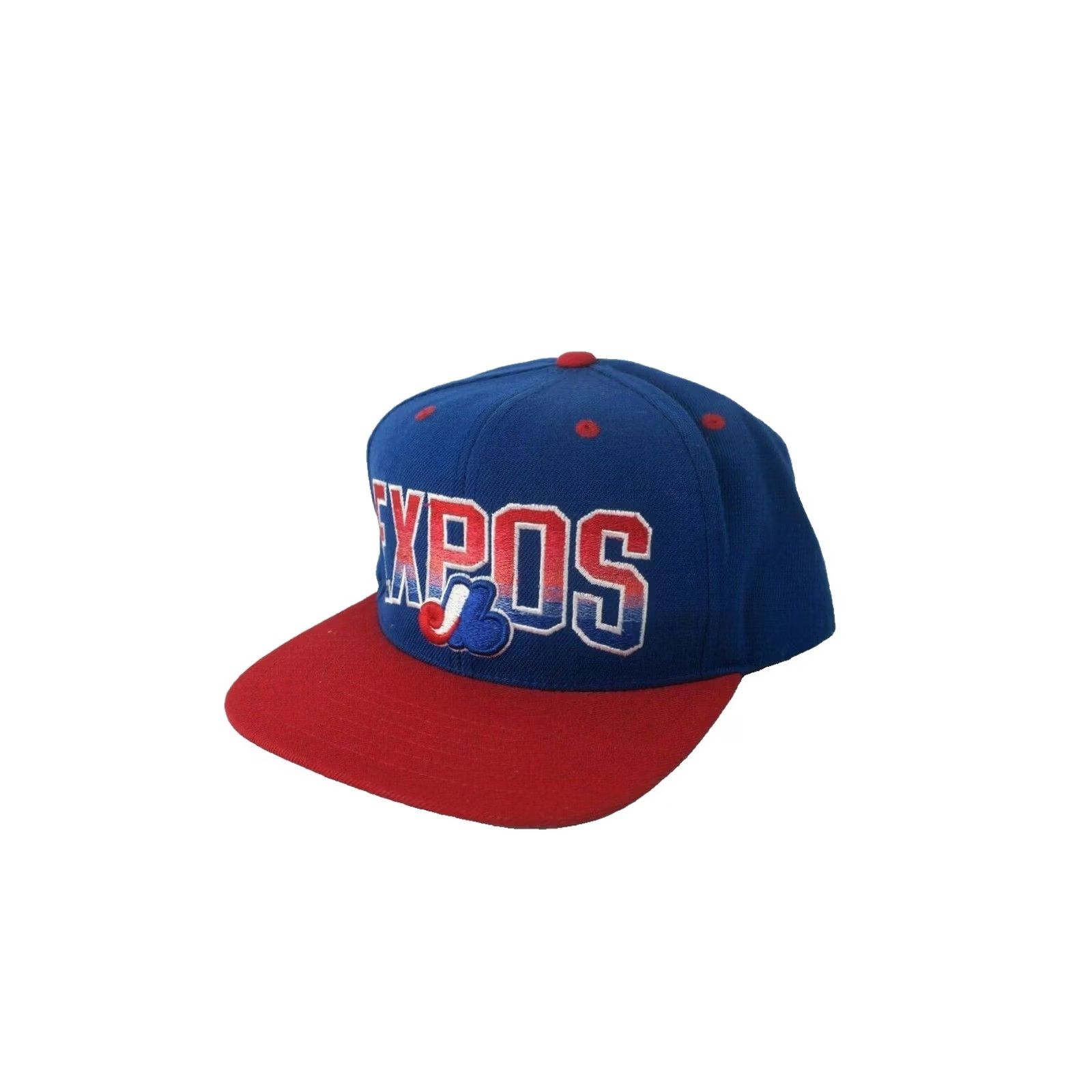 American Needle American Needle Montreal Expos Snapback Hat Baseball Cap Wool Blend Blue Solid Adjustable Medium Width Mens Size ONE SIZE - 3 Thumbnail