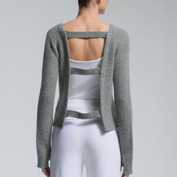 Designer NFP Boiled Merino Wool Strap Convertible Cut Out Sweater Cag ...