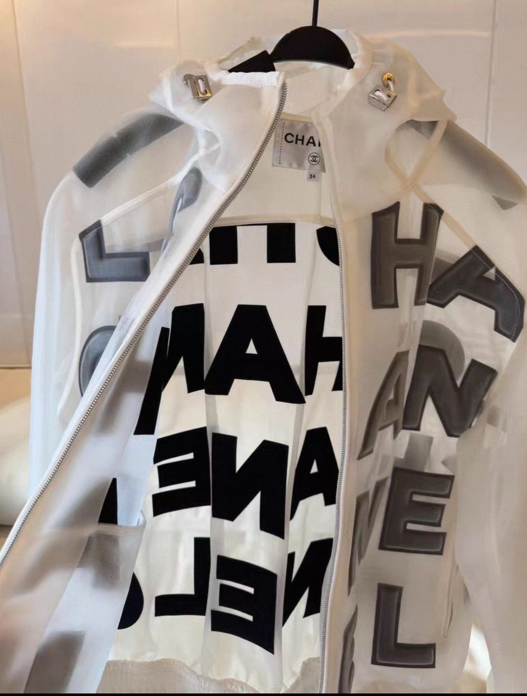 Chanel Chanel Embossed letter logo transparent windbreaker jacket Size XXS / US 00 / IT 34 - 2 Thumbnail