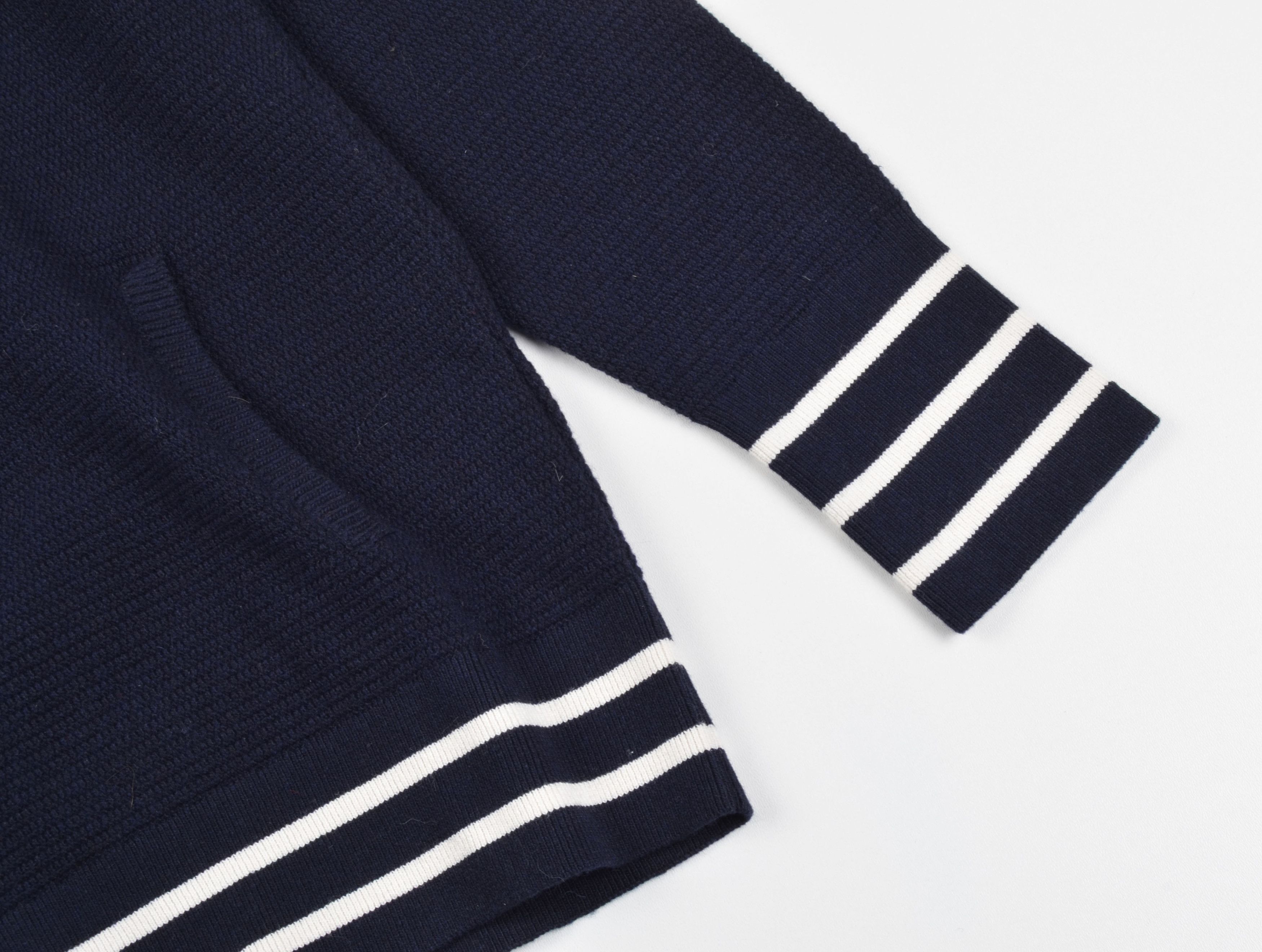 Saint James Vintage Saint James Wool Blend Navy V-Neck Sweater Size S / US 4 / IT 40 - 7 Thumbnail