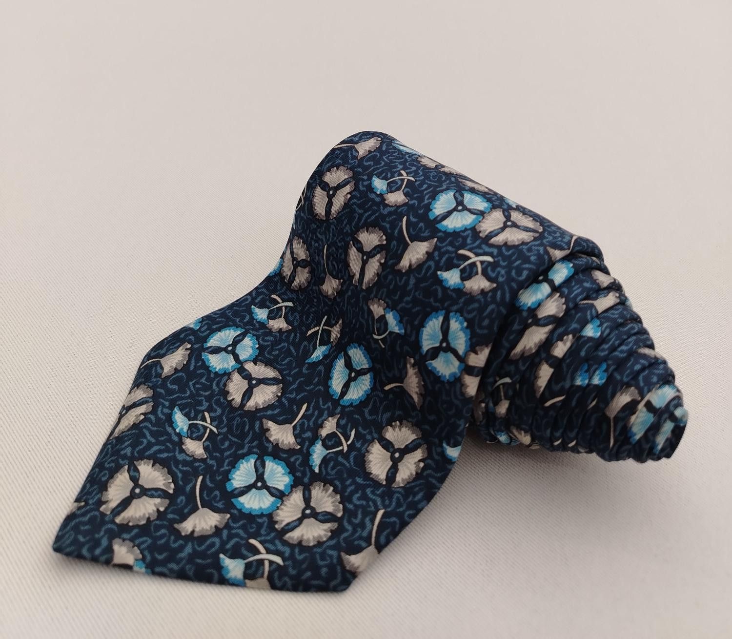 Hermes Hermes Paris 7518 IA Silk Necktie Floral Pattern Men Tie Size ONE SIZE - 1 Thumbnail