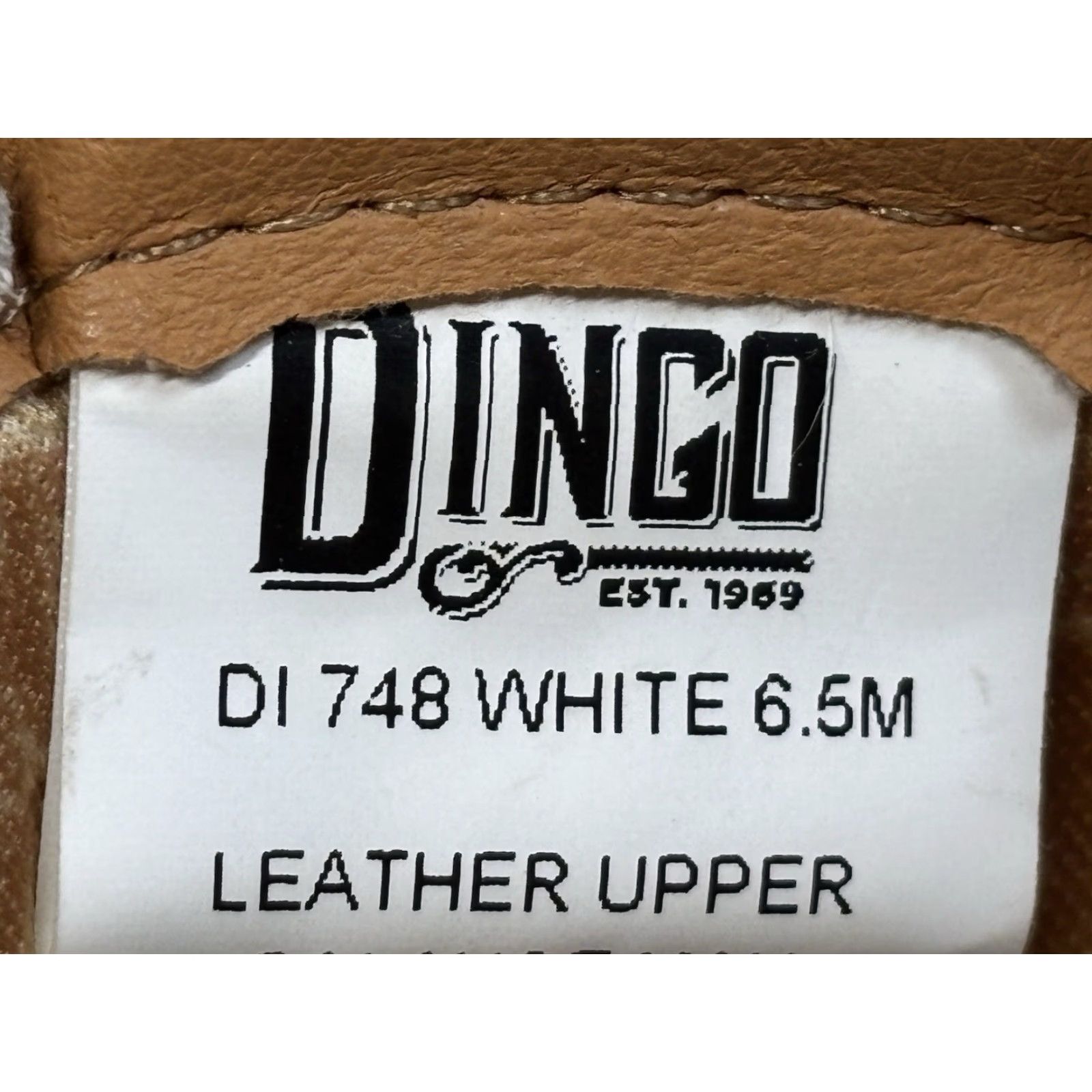 Vintage VINTAGE DINGO Primrose Boots Womens 6.5 White Leather Western Embroidered Cowboy Cowgirl High Heel Cuban Size US 7 / IT 37 - 8 Thumbnail