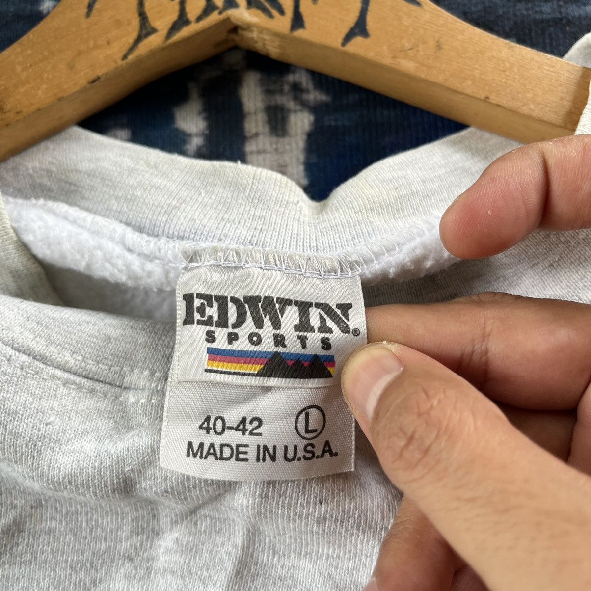 Edwin × Vintage 🔥Vintage Edwin Plain Sweetshirts 90s USA Size US L / EU 52-54 / 3 - 3 Thumbnail