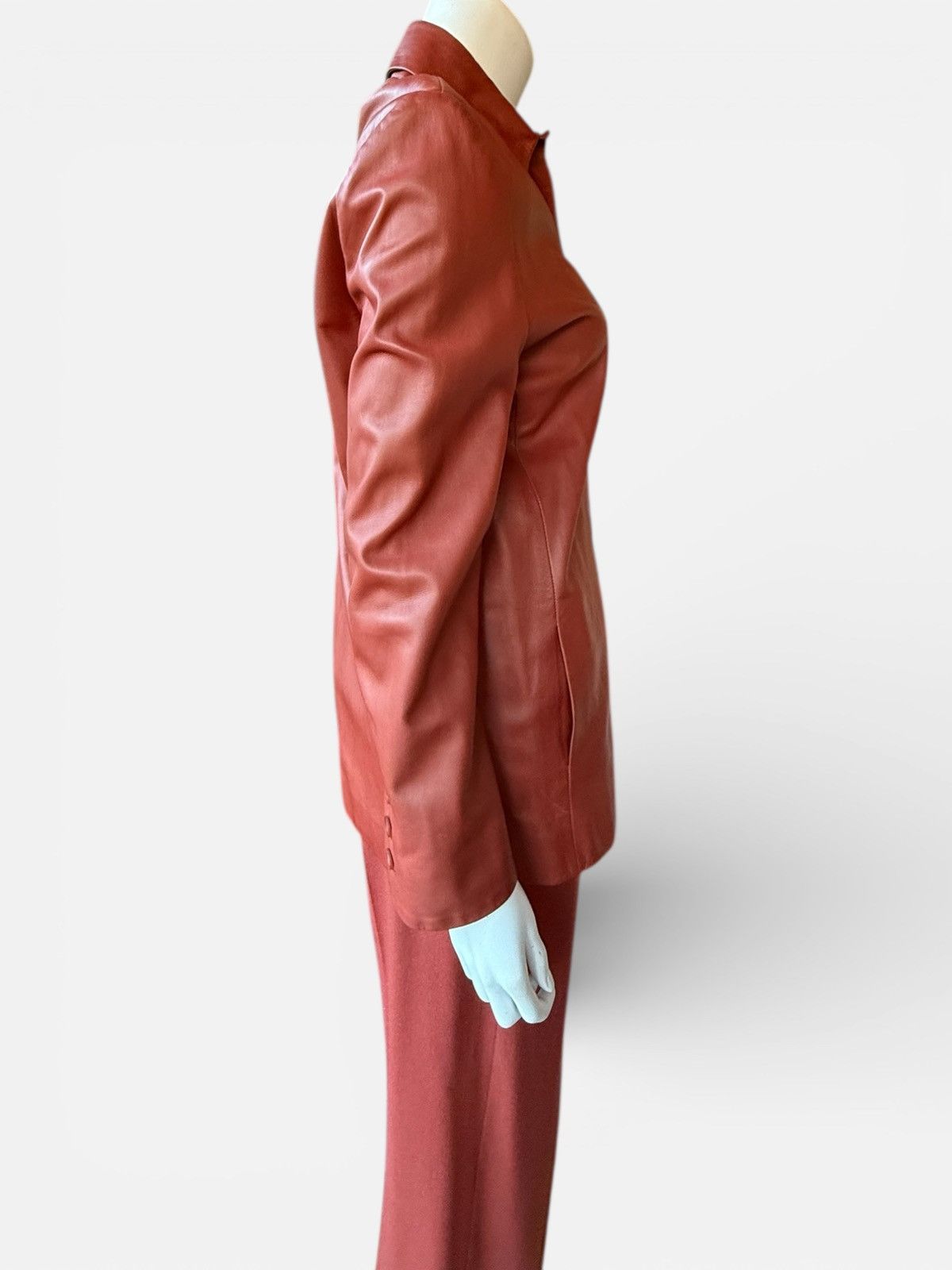 Yves Saint Laurent 70’s YSL Rive Gauche leather jacket + Wool trouser set 38 Size S / US 4 / IT 40 - 19 Thumbnail