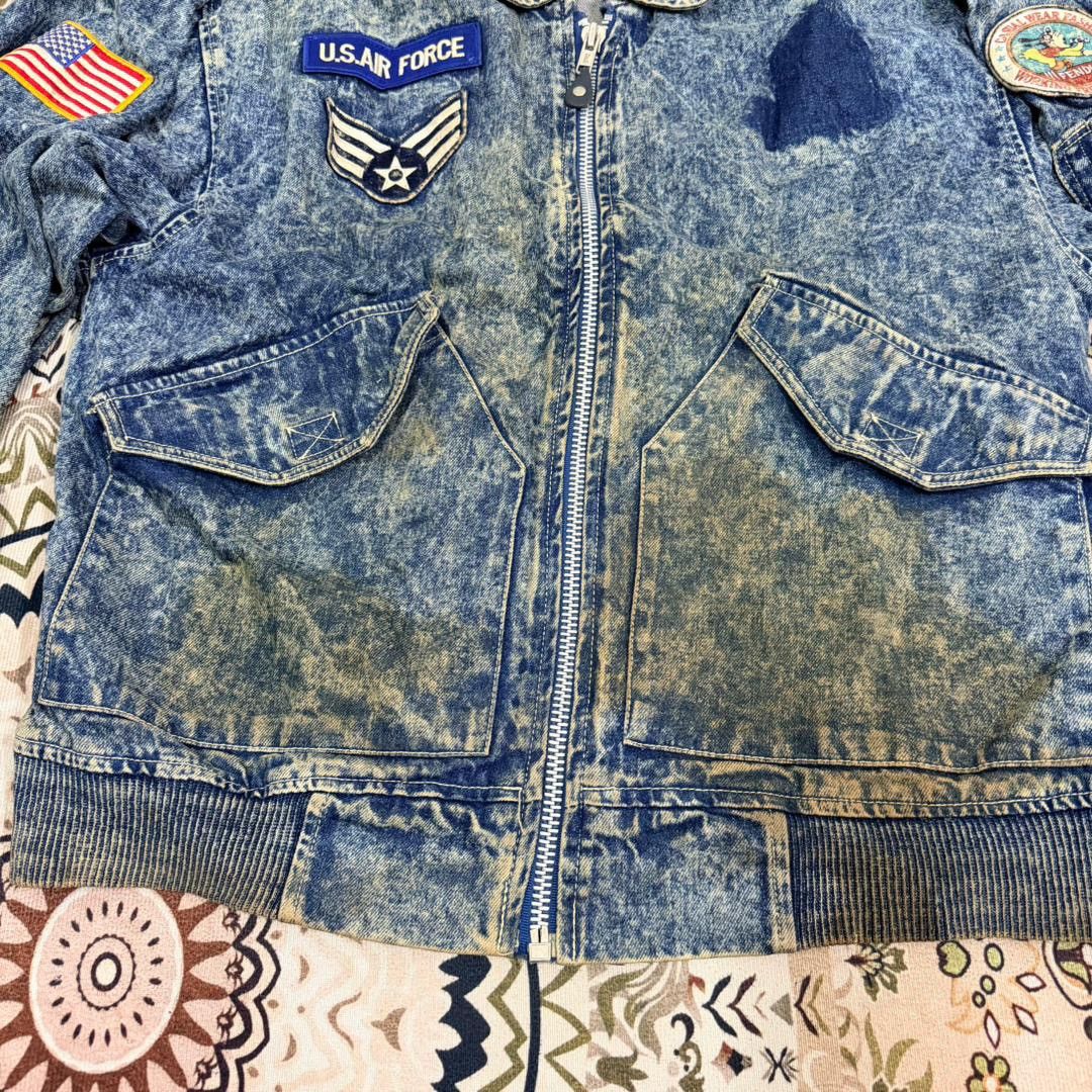 Vintage US AIR FORCE Denime Vintage Jacket Size US L / EU 52-54 / 3 - 7 Thumbnail