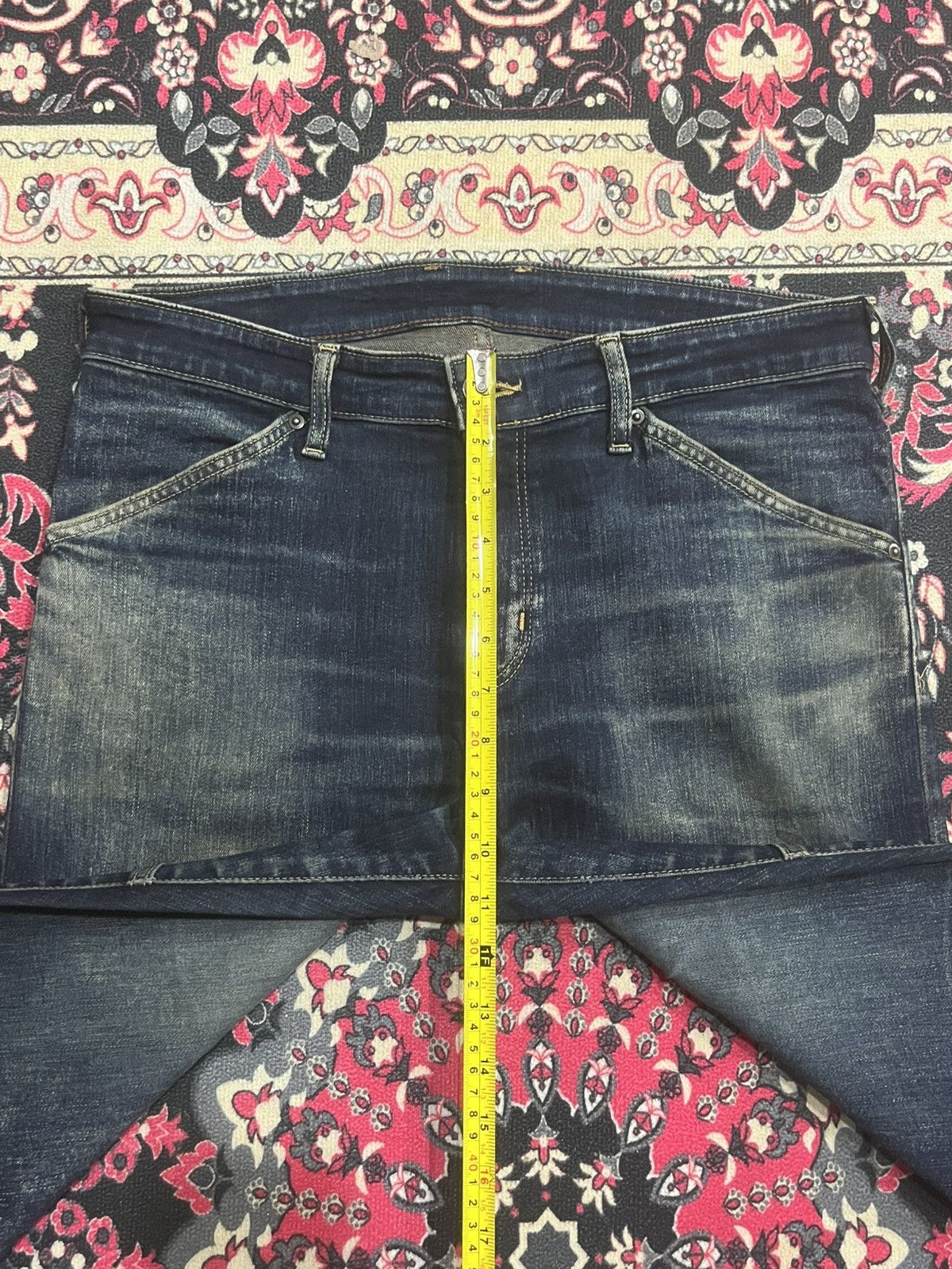 Balmain Vintage Japanese Brand Edwin Pure Dark Blue Wash Biker Jeans Size US 32 / EU 48 - 14 Thumbnail