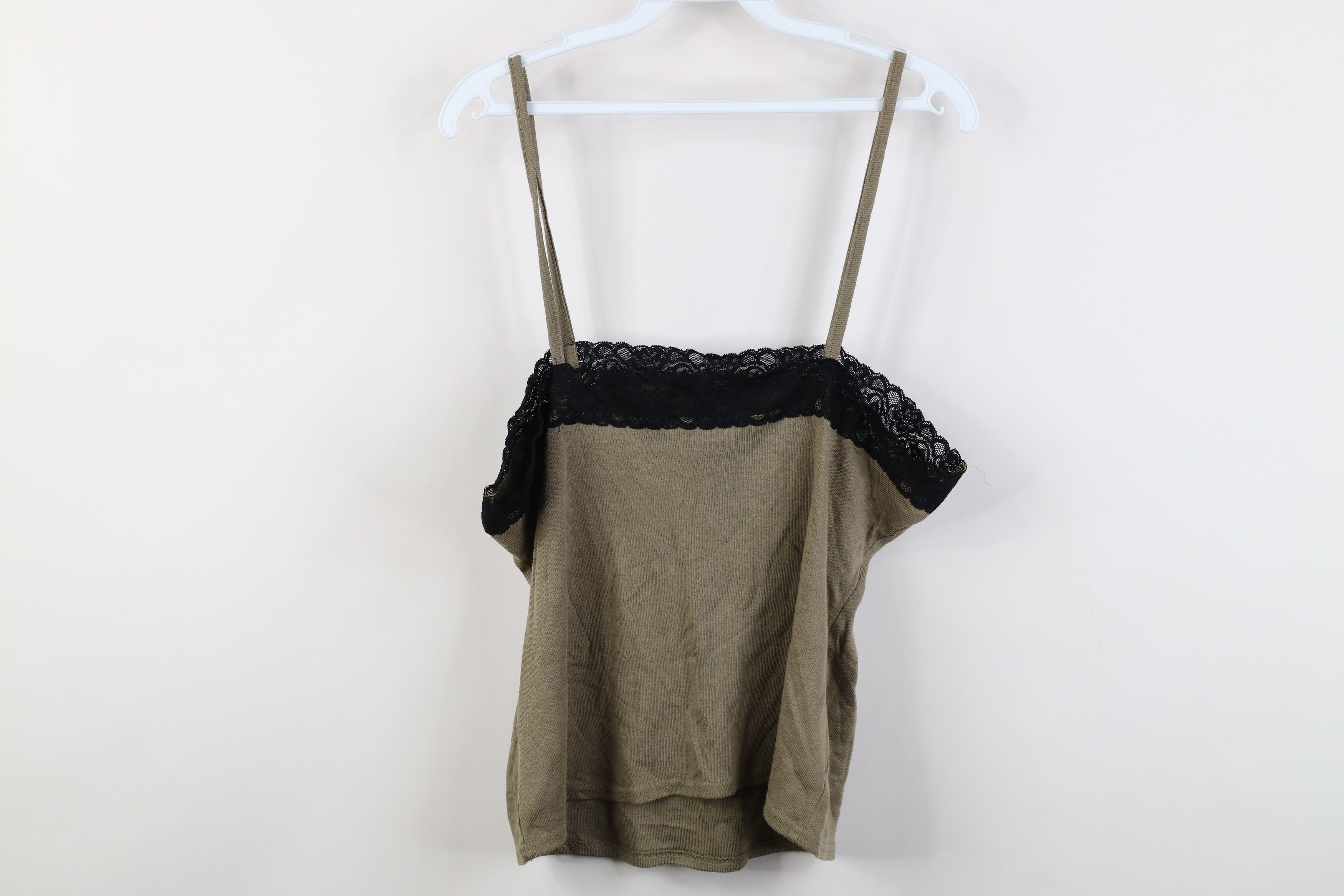 Vintage Vintage 90s Y2K Babydoll Ribbed Knit Cami Tank Top Shirt Size XL / US 12-14 / IT 48-50 - 8 Thumbnail
