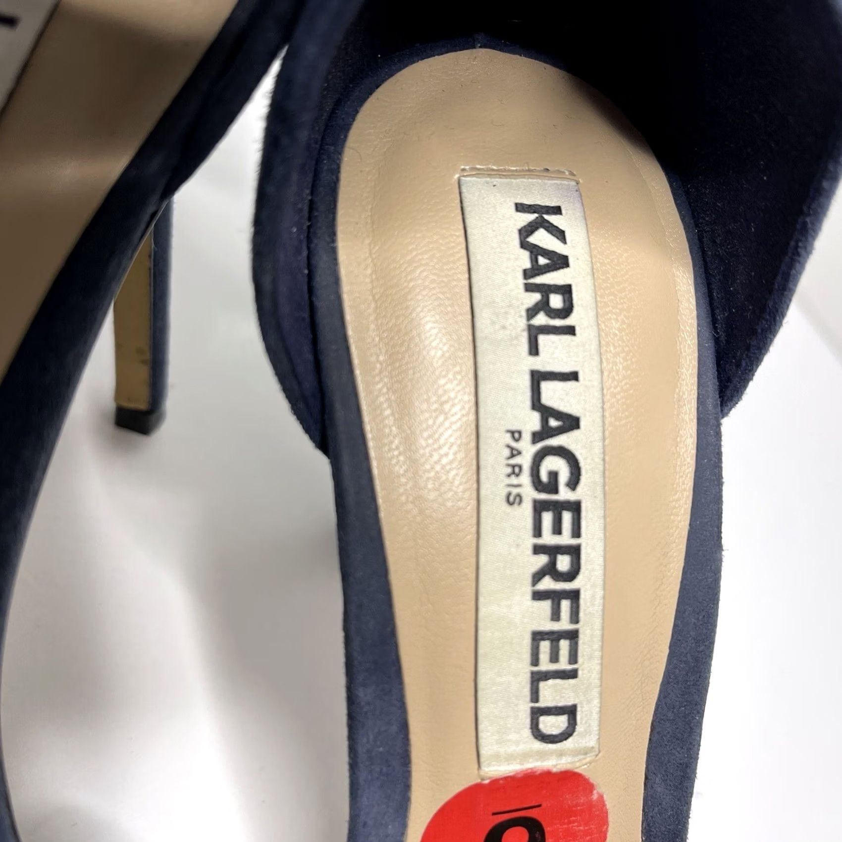 Karl Lagerfeld Karl Lagerfeld Women's Heel Paris Ankle Strap Leather Stiletto Open Toe Strappy Blue Size 6 MENS? Size US 6 / IT 36 - 4 Thumbnail