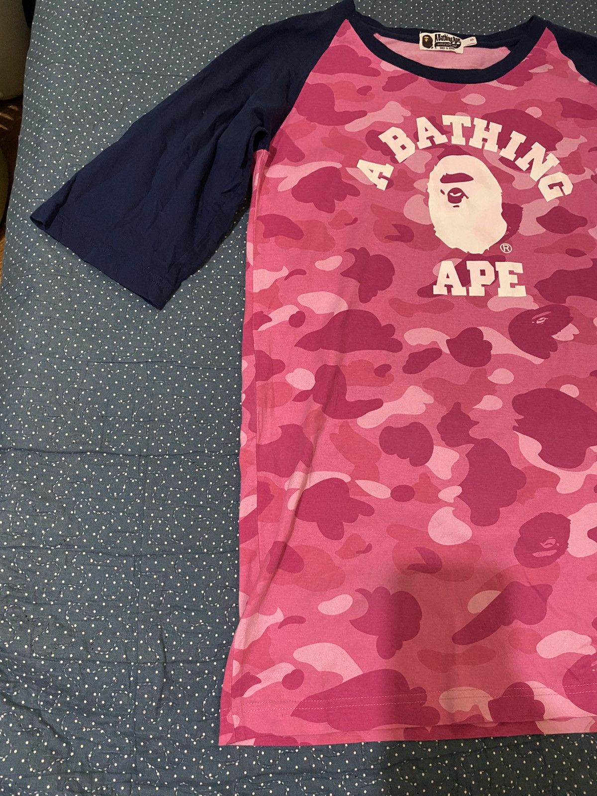 Bape Bape College Tee Pink - Raglan Size S / US 4 / IT 40 - 5 Thumbnail