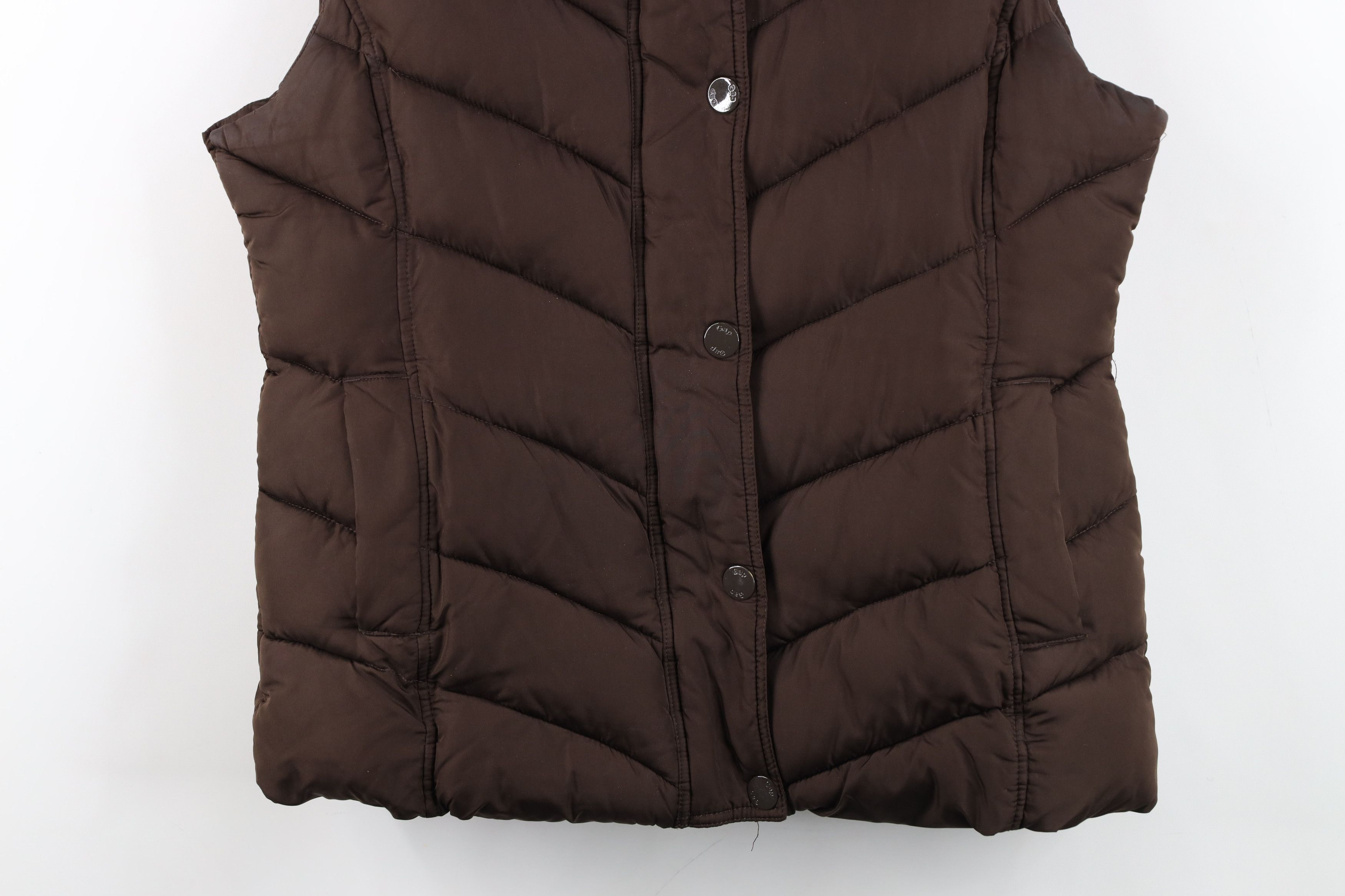 Gap Vintage Y2K Gap Babydoll Blank Puffer Vest Jacket Brown Size L / US 10 / IT 46 - 3 Thumbnail