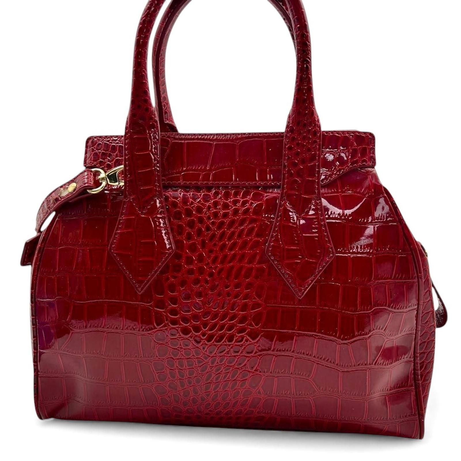 Vivienne Westwood Vivienne Westwood - Red Croc-Effect Leather Handbag Size ONE SIZE - 2 Thumbnail
