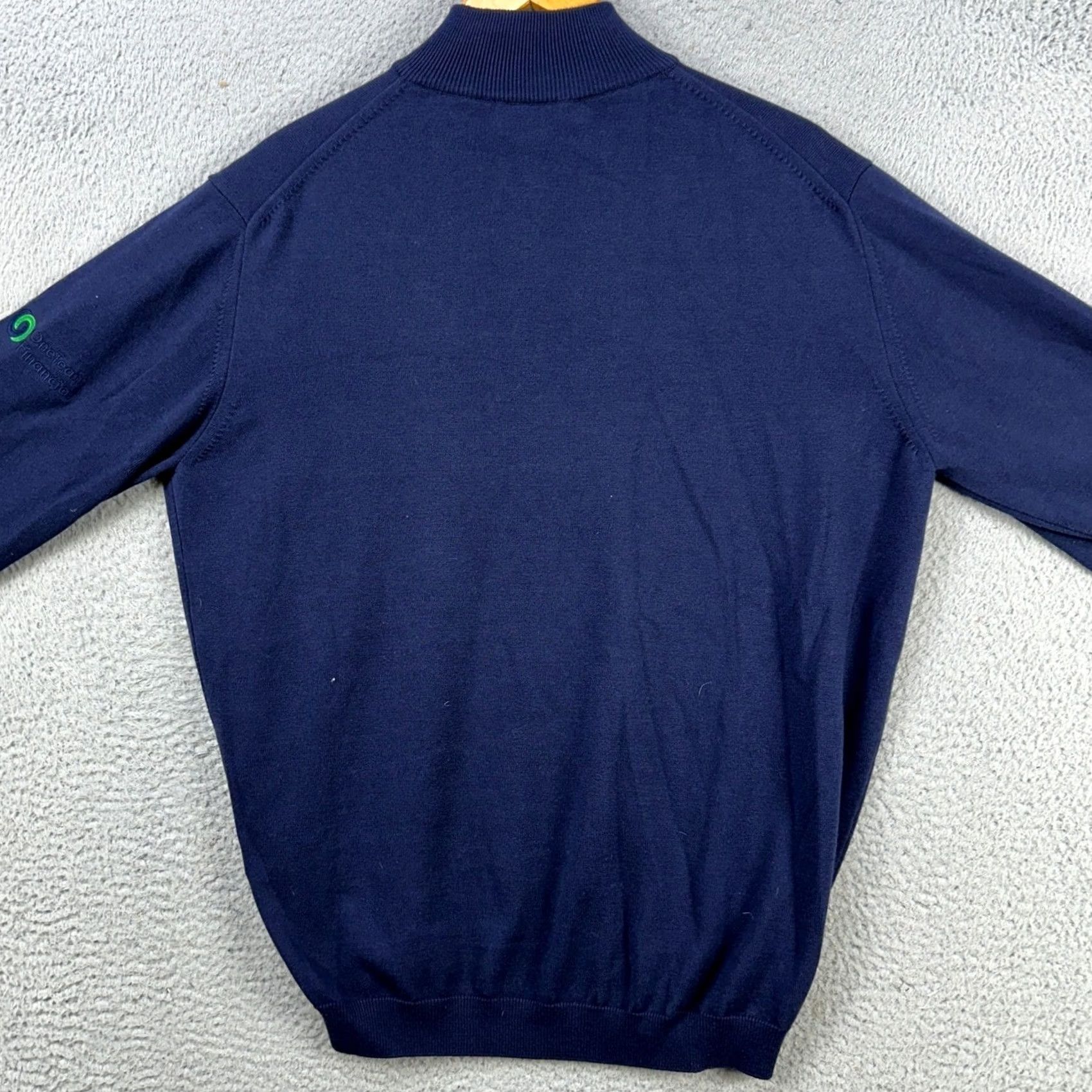 Vintage Harlestons Sweater Pullover Mens Large Blue Knit Quarter Zip Long Sleeve Logo Size US L / EU 52-54 / 3 - 2 Thumbnail
