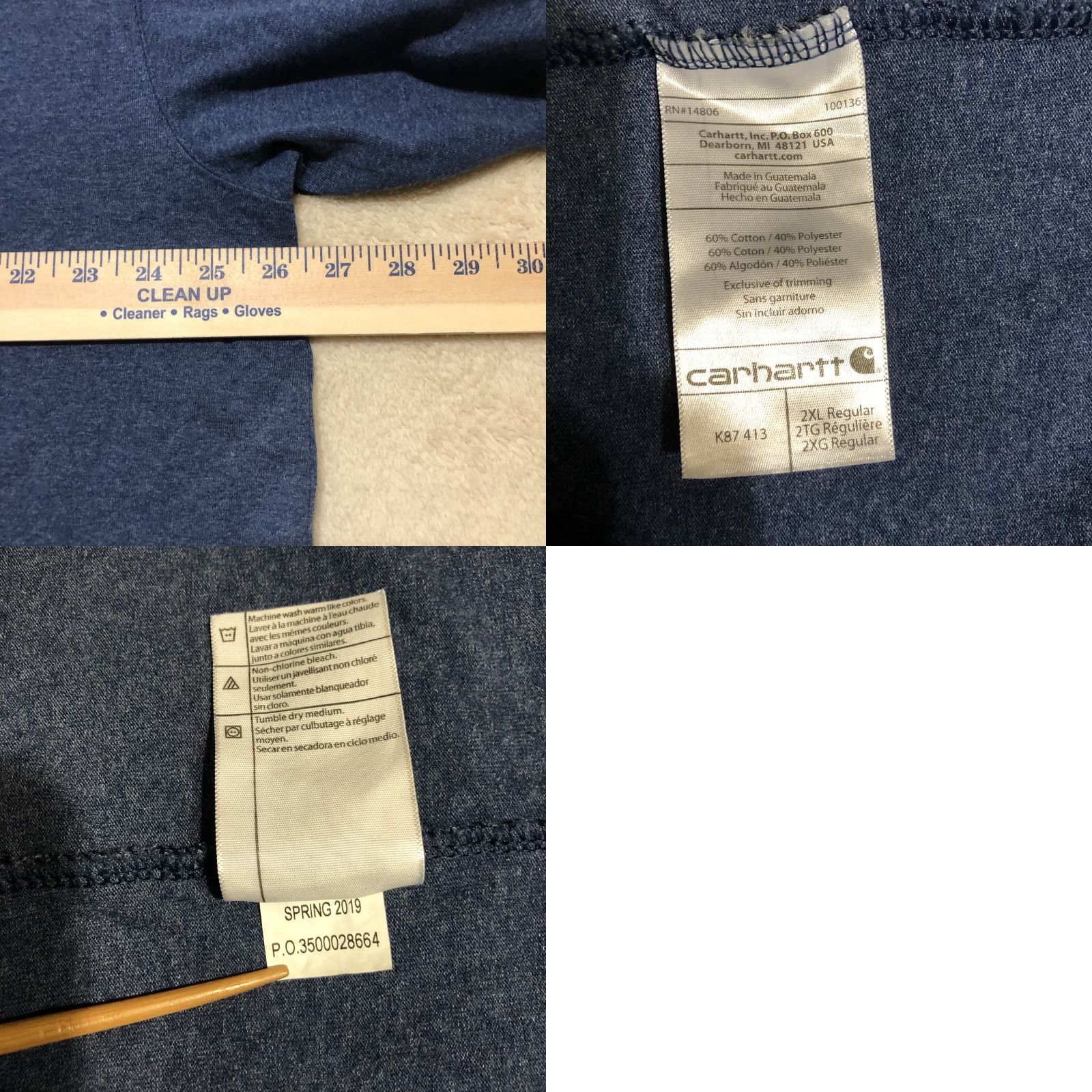 Carhartt VINTAGE Carhartt Mens Pocket T-Shirt Original Fit 2XL Heather Navy Blue EUC Size US XXL / EU 58 / 5 - 8 Thumbnail