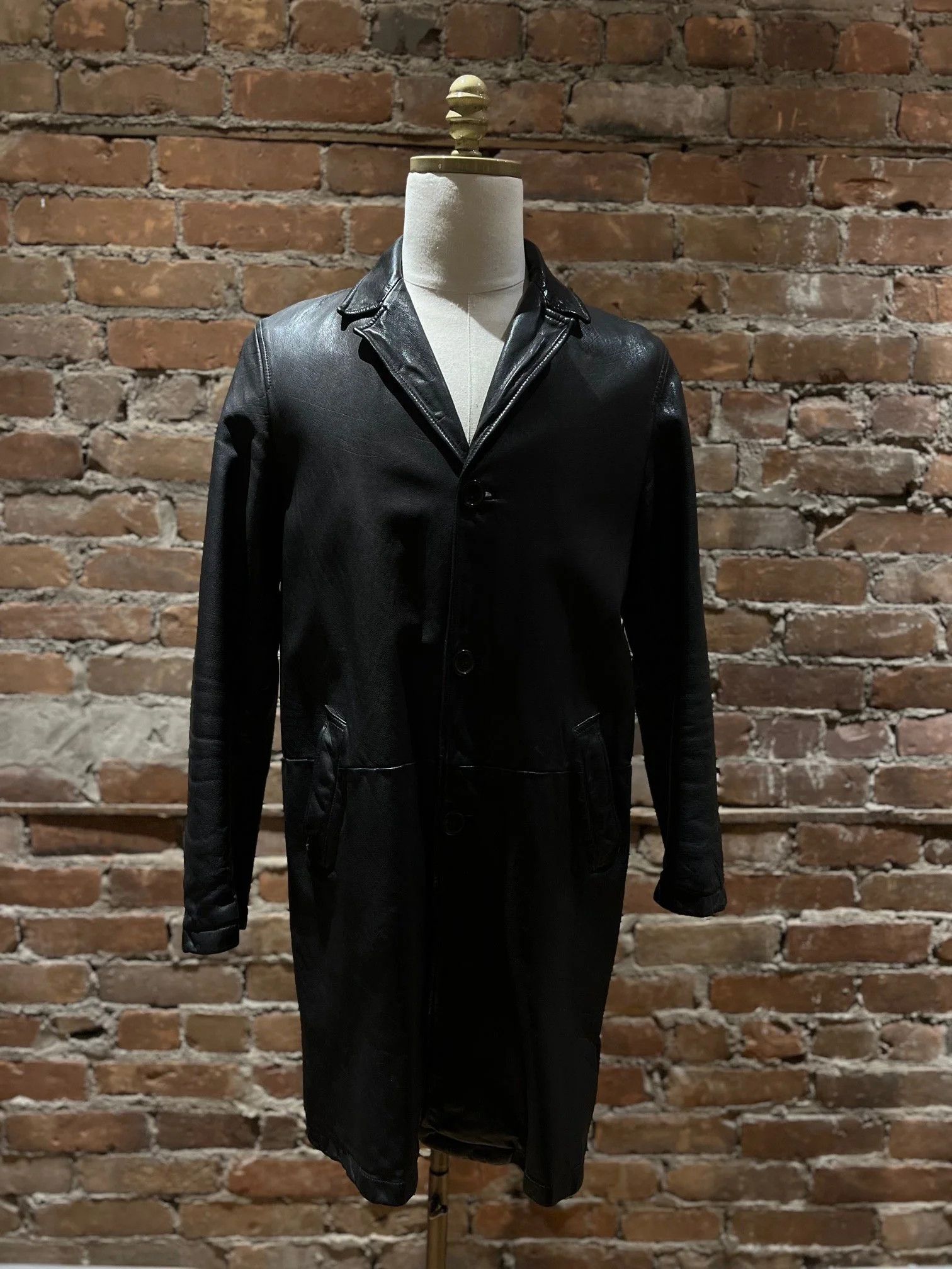 Prada Prada Men’s Long Leather Coat Size US S / EU 44-46 / 1 - 1 Thumbnail