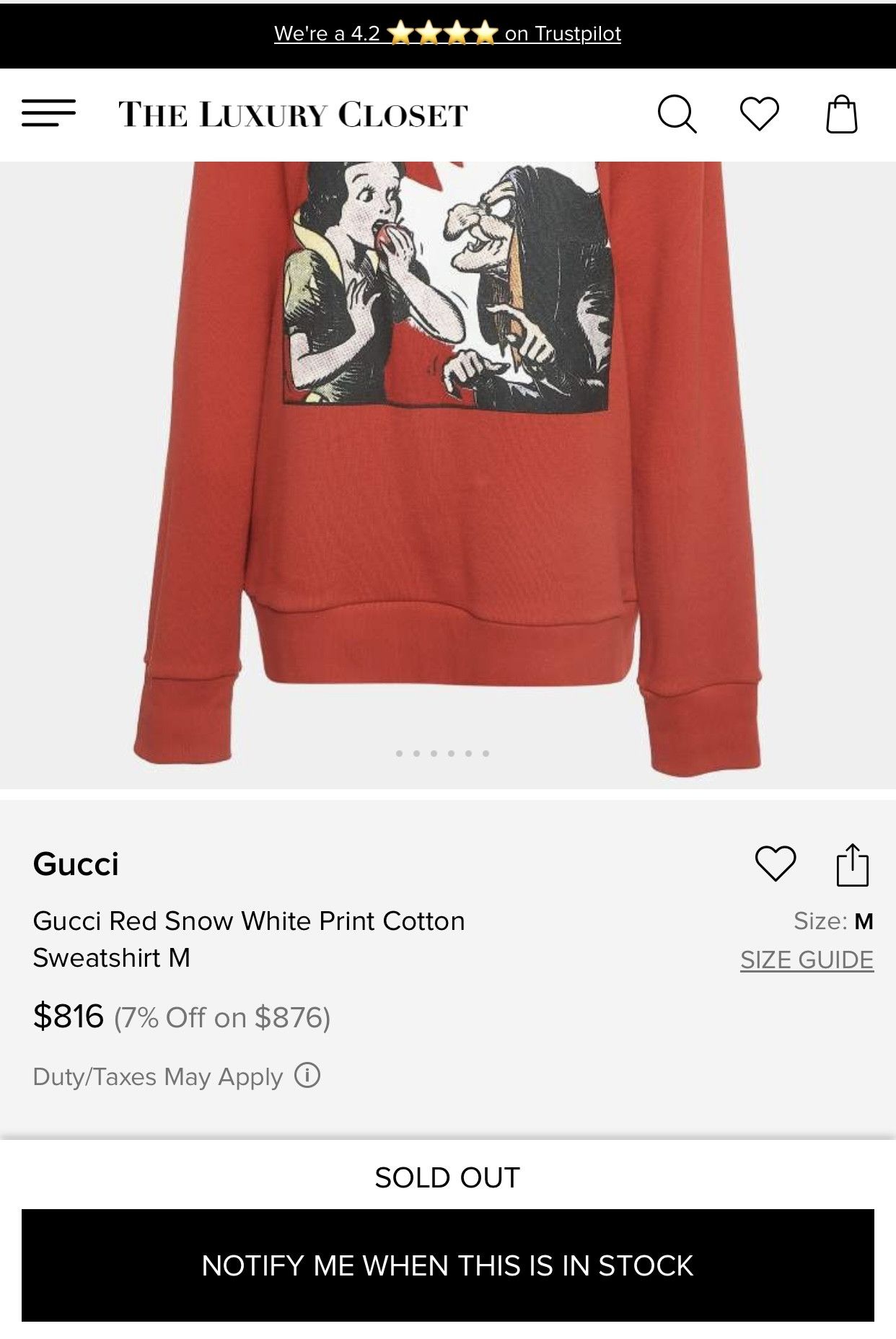 Gucci Gucci Snow White Crewneck Sweater Size US S / EU 44-46 / 1 - 1 Thumbnail