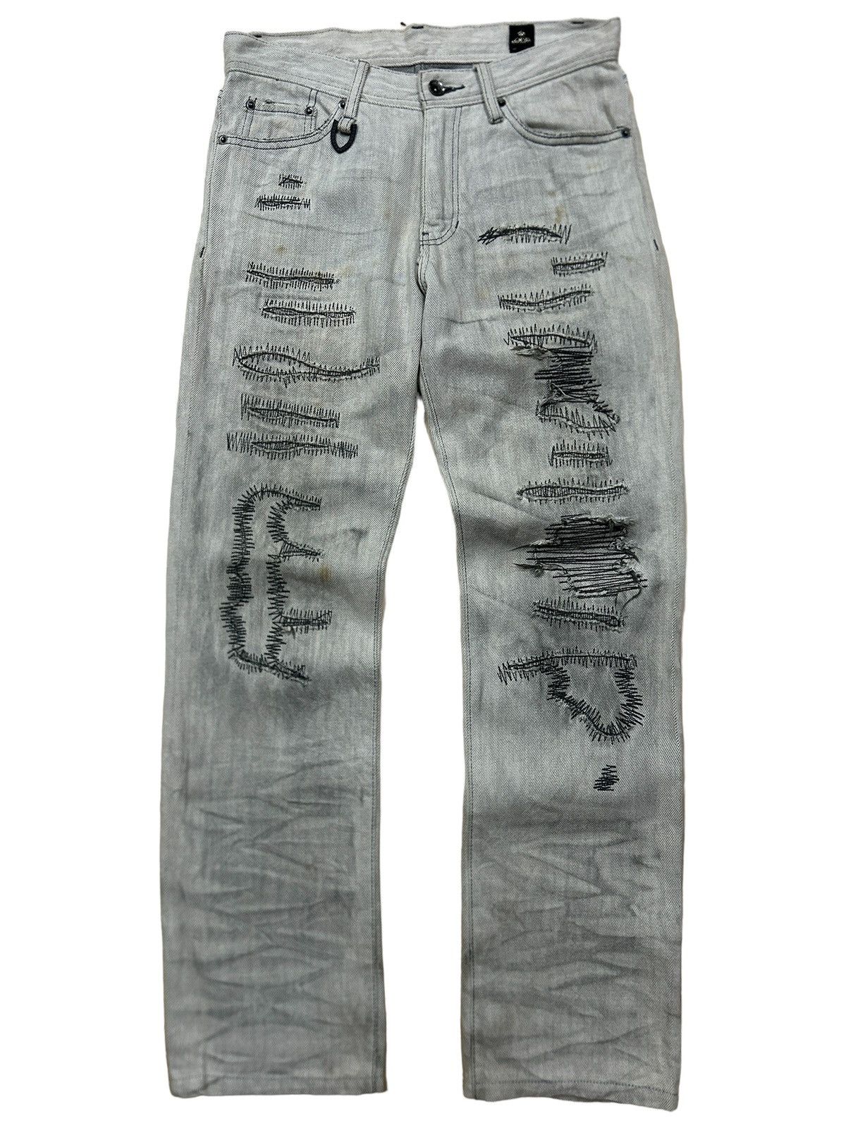 semanticdesign Vintage SemanticDesign Clawmark Distressed Trashed Jeans Size US 31 - 2 Thumbnail