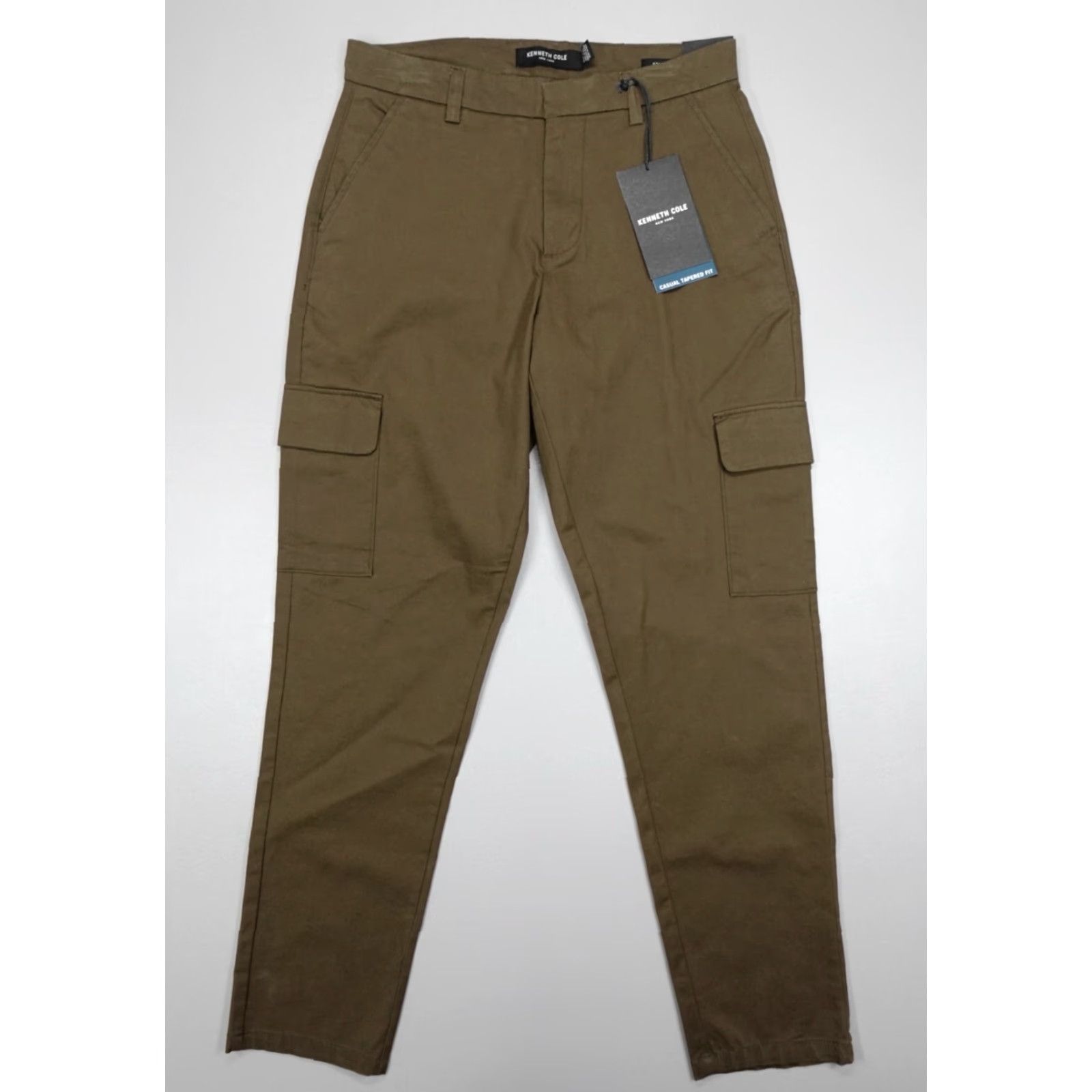 Kenneth Cole Kenneth Cole Cotton Stretch Cargo Pants Tapered Fit Olive Men's 30x30 Pants Mens Olive Cotton Stretch Cargo Pants Tapered Fit 30x30 Size US 30 / EU 46 - 2 Thumbnail