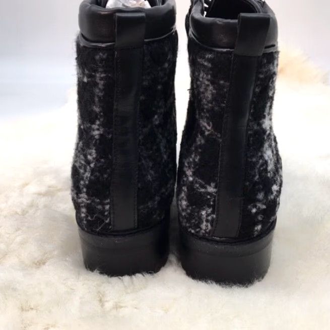 Marc Fisher MARC FISHER Lanzia 3 Leather Bootie Plaid Wool Lace Up Black 6 M BLK New 45 Size US 6 / IT 36 - 7 Thumbnail