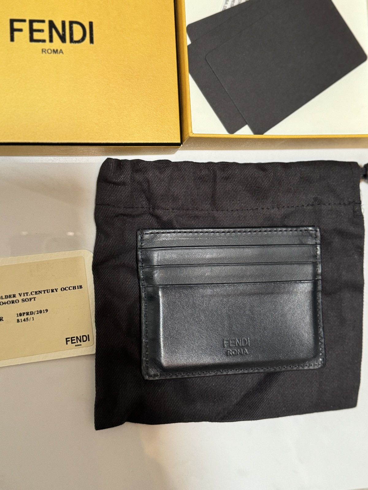 Fendi FENDI Vitello Liberty Lucido Metal Monster Eyes Card Holder Size ONE SIZE - 4 Thumbnail