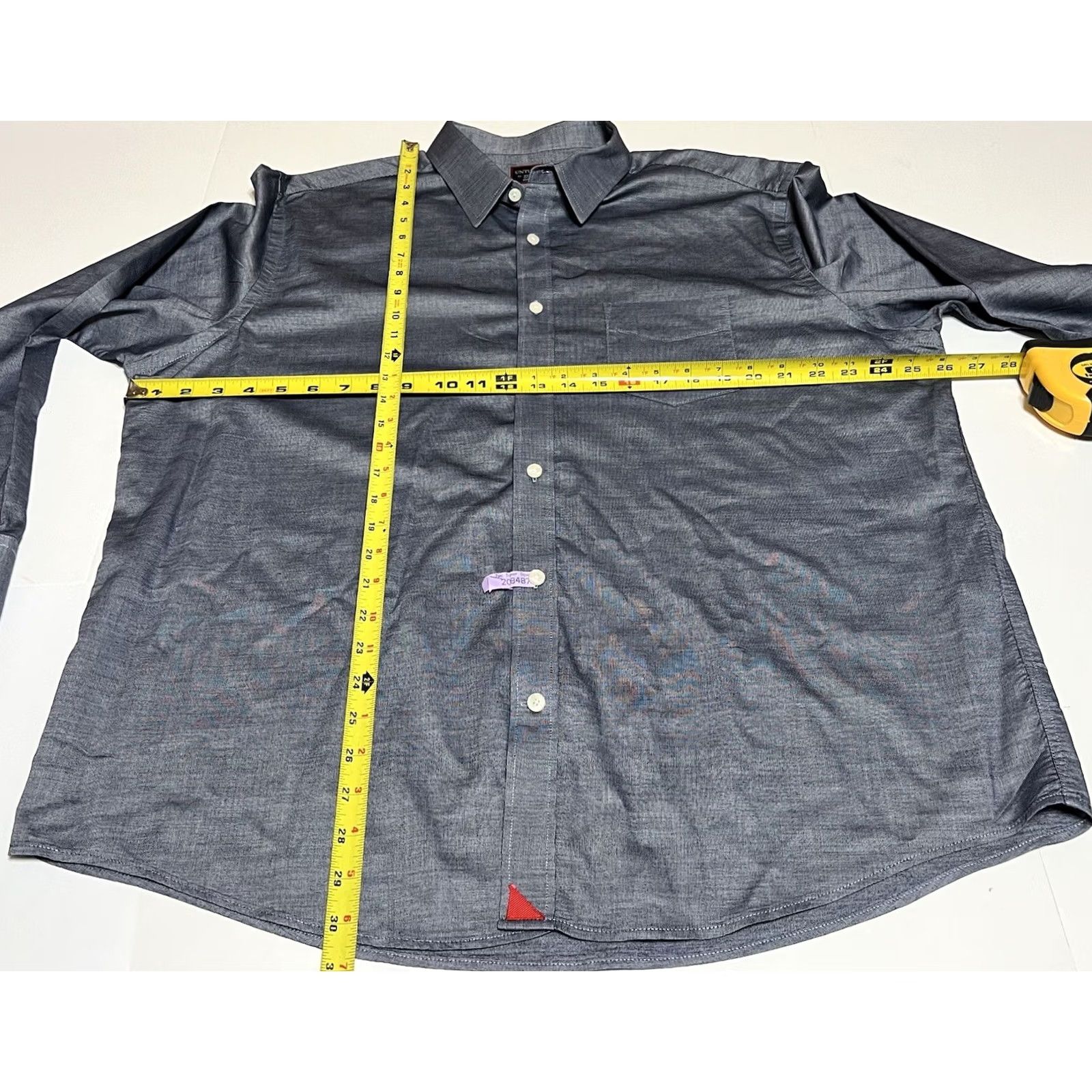 UNTUCKit UNTUCKit Men Button-Up Shirt 2XL Gray Long Sleeve 100% Cotton Button-Up Shirt Gray Classic, Regular Fit, Woven, Collared, Solid Size US XXL / EU 58 / 5 - 4 Thumbnail