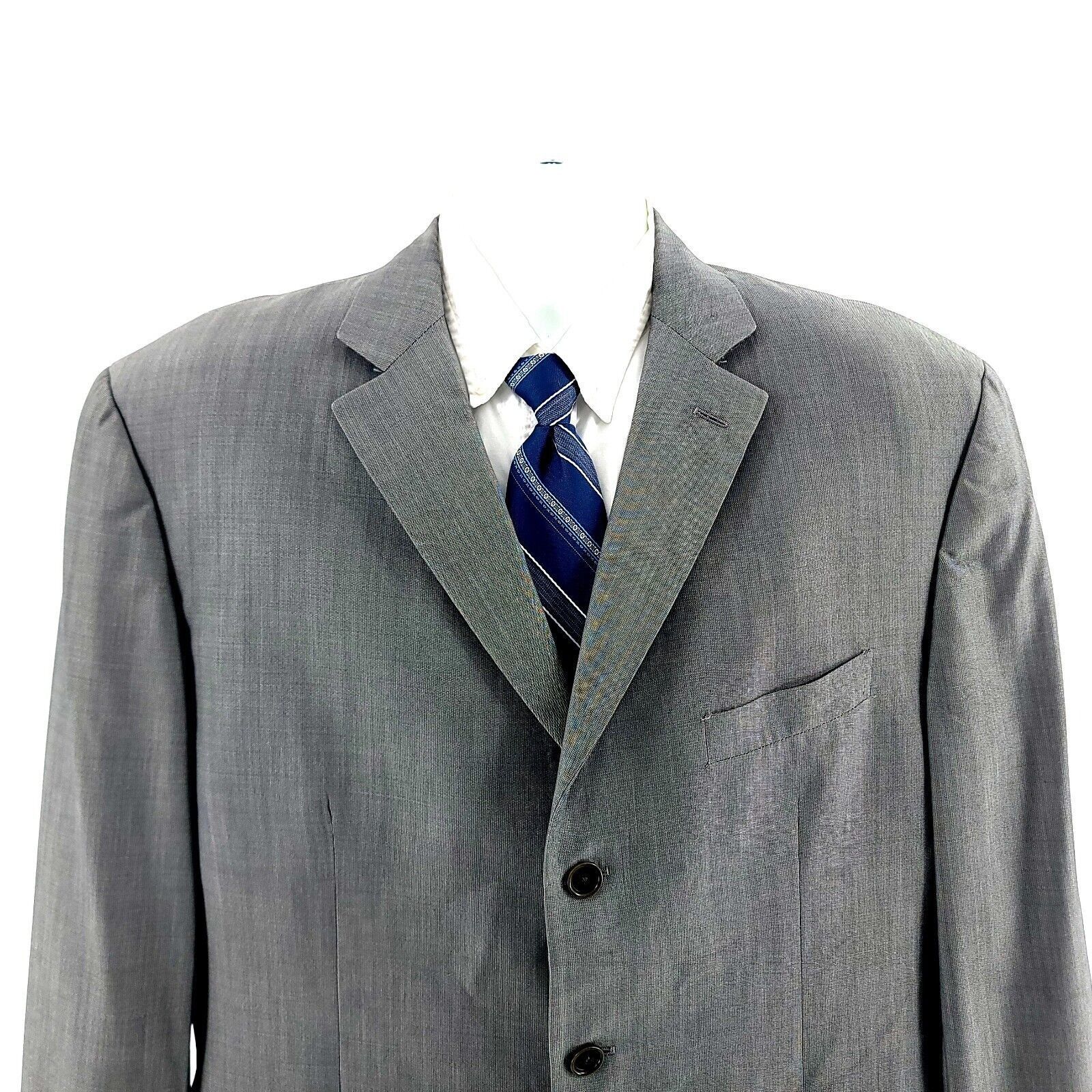 Barneys New York Barneys New York Wool Gray 3 Button Blazer 44R Size 44R - 1 Thumbnail