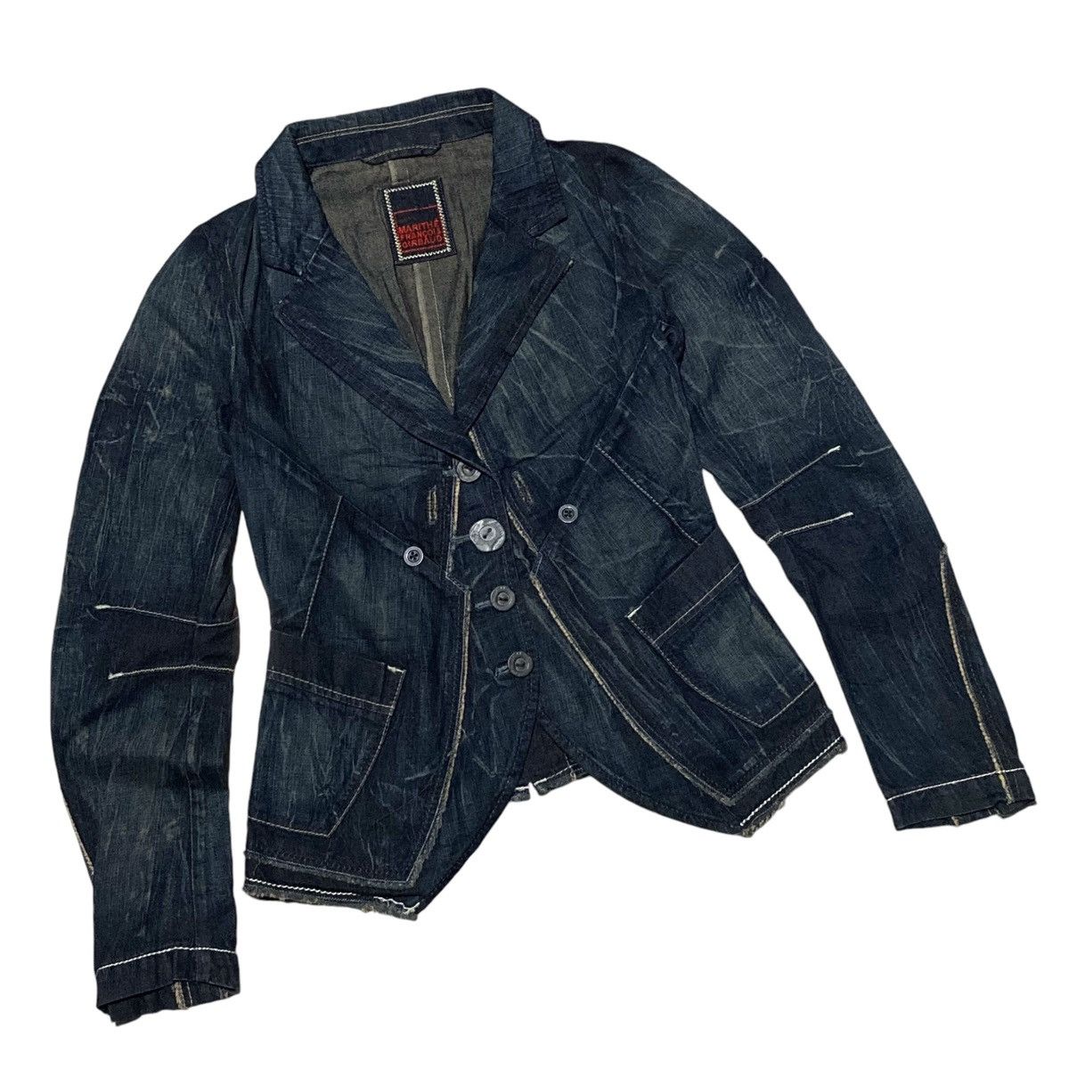 If Six Was Nine × Japanese Brand × Marithe + Francois Girbaud 🔥SALE🔥 Marithe francois girbaud denim blazer Size M / US 6-8 / IT 42-44 - 2 Thumbnail