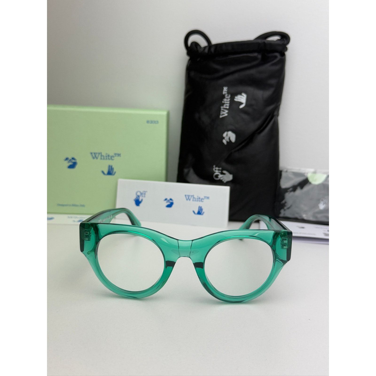 Off-White NEW Off White Style 13 Green Bluelight Eyeglasses Frames Size ONE SIZE - 3 Thumbnail