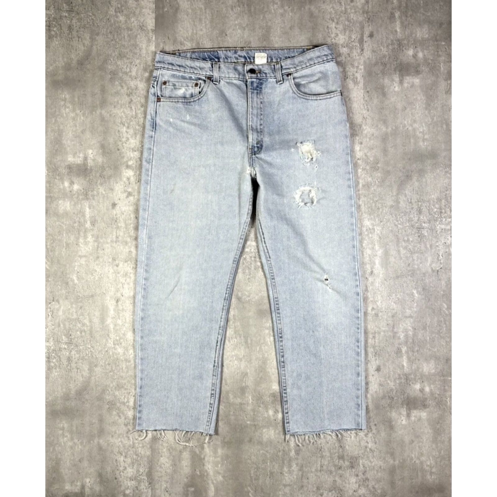 Levi's VINTAGE Levi's 505 Jeans Straight 32x27 Blue Denim Cotton Men USA 90s 80s Reg Size US 32 / EU 48 - 4 Thumbnail
