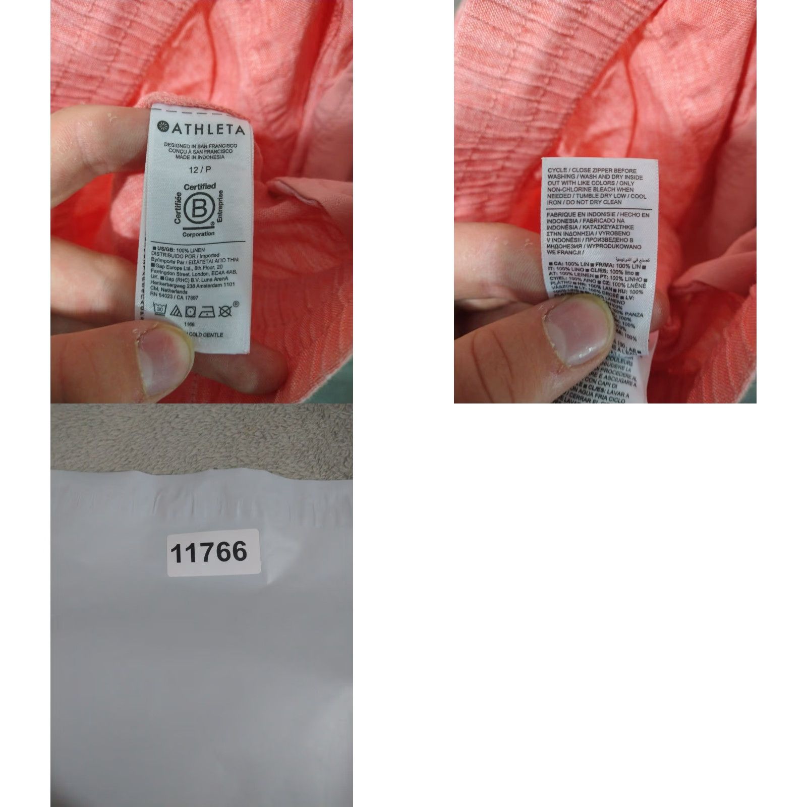 Athleta Athleta Pants Womens 12 Pink Linen Retreat High Rise Wide Leg Pull On Drawstring Size 34" / US 12 / IT 48 - 8 Thumbnail