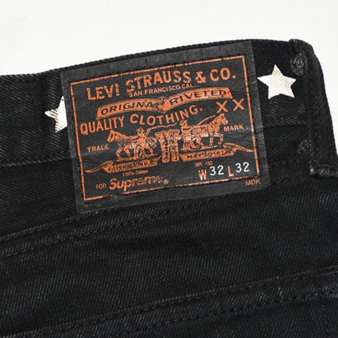 Levi's × Supreme Supreme x Levi’s Star Black Denim Pants Size US 32 / EU 48 - 6 Thumbnail