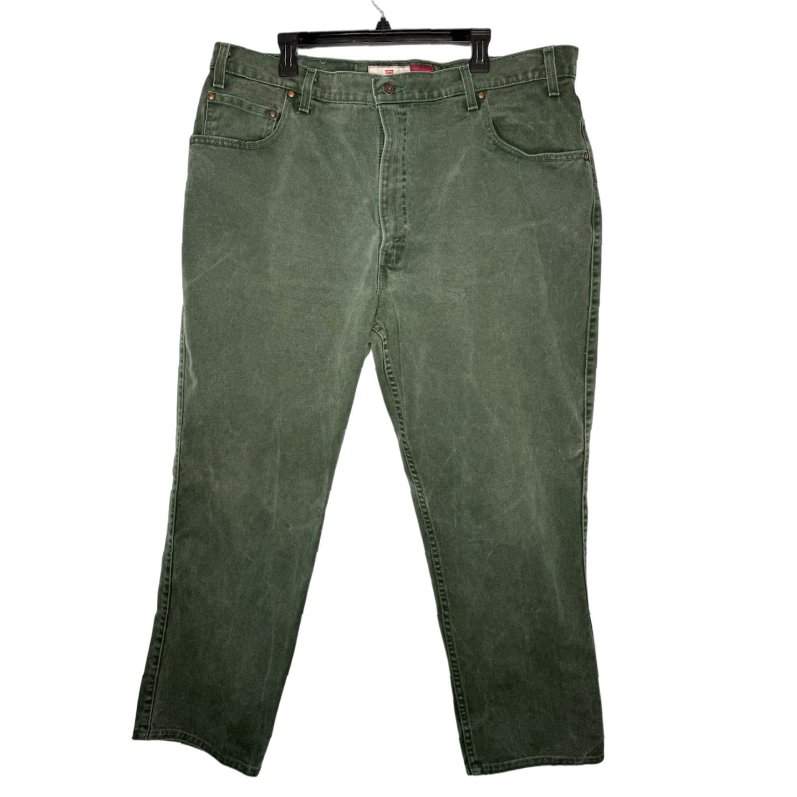 Levi's VINTAGE Levi's 545 Jeans 42x30 Green USA Gold Tab 90s Y2K Levis 545 Straight Jeans Mens 5-Pocket Zip Fly Button Fly Regular 30in Inseam Size US 42 / EU 58 - 1 Thumbnail