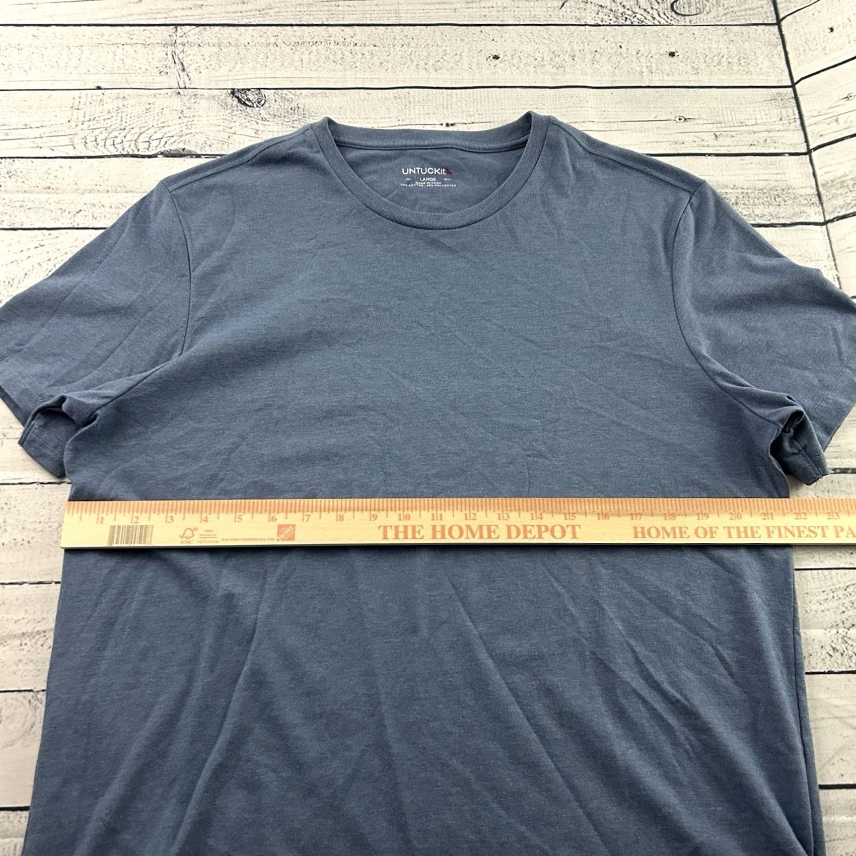 UNTUCKit UNTUCKit Saxum Short Sleeve T-Shirt Men's L Blue Cotton Poly Blend Size US L / EU 52-54 / 3 - 4 Thumbnail