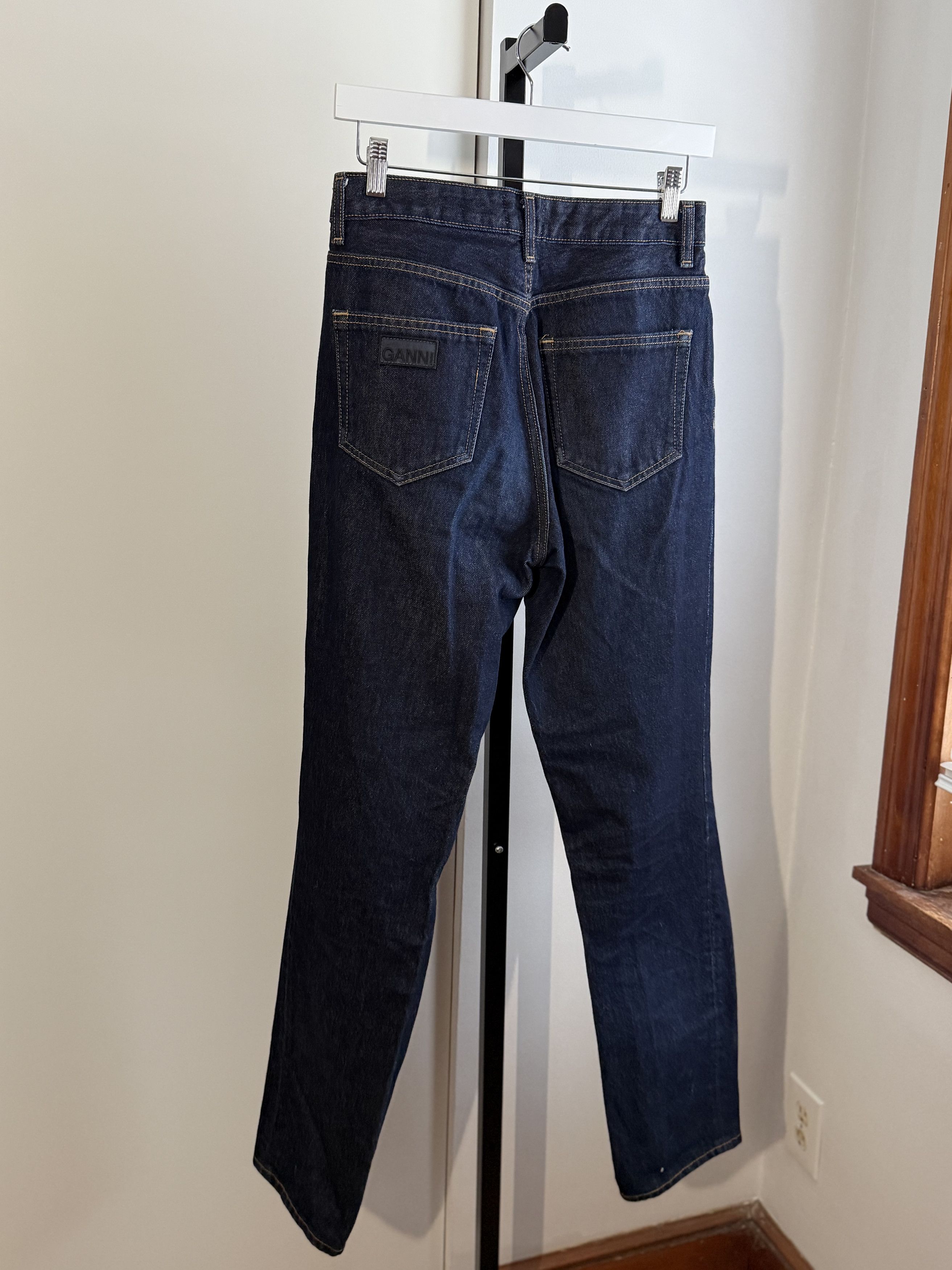 Ganni GANNI Stary Barrel Jeans in Dark Blue Size 28" / US 6 / IT 42 - 3 Thumbnail