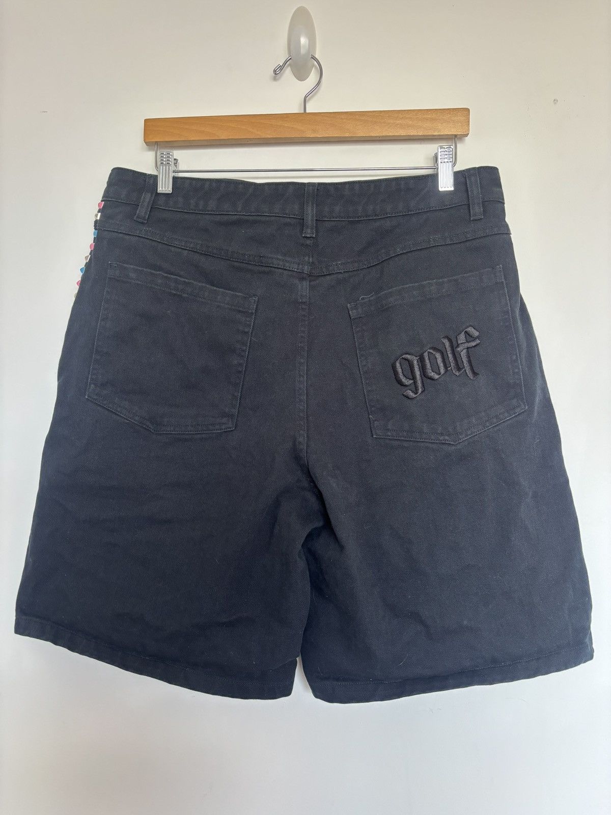 Golf Wang Golf denim studded shorts 36 black tyler the creator Size US 36 / EU 52 - 1 Thumbnail