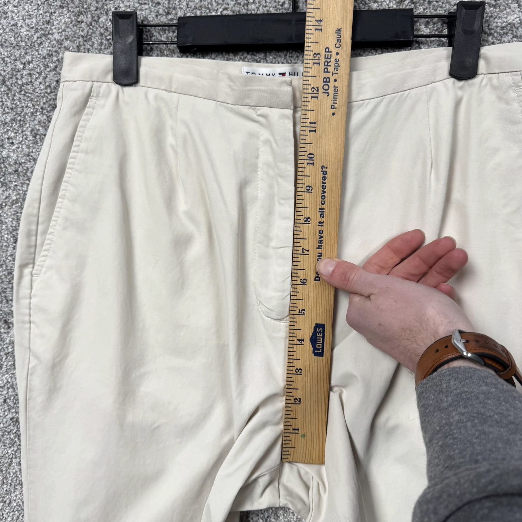 Tommy Hilfiger VINTAGE Tommy Hilfiger Golf Pants Womens 12 Beige Chino Straight Leg Pleated Casual Size 34" / US 12 / IT 48 - 4 Thumbnail