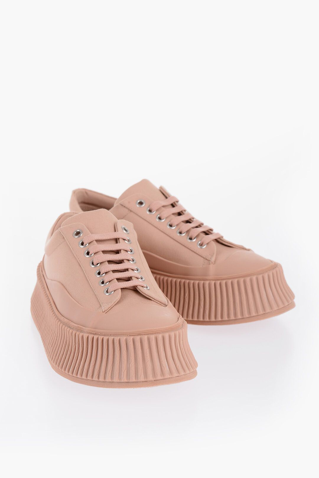 Jil Sander og1mm1225 Lace-up Canvas Sneakers in Pink Size US 6 / IT 36 - 2 Thumbnail