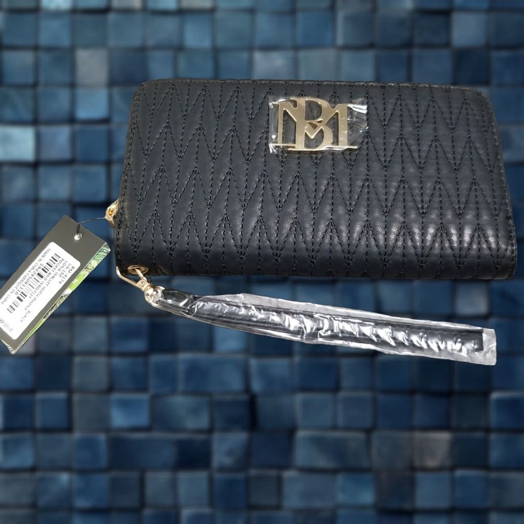 Badgley Mischka VINTAGE Badgley Mischka Wallet Wristlet with Phone Pocket Women One Size Black Faux Leather 2000s Size ONE SIZE - 1 Thumbnail