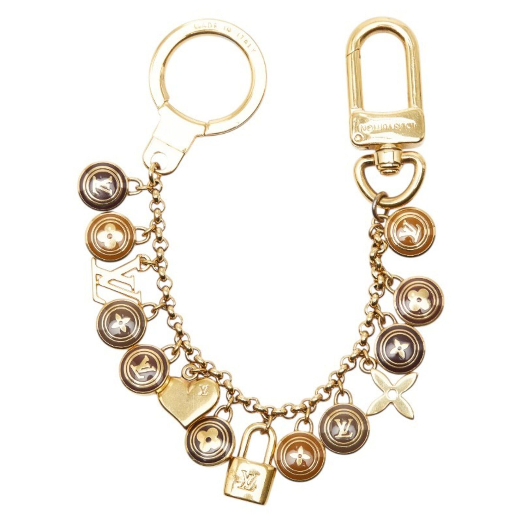 Louis Vuitton Louis Vuitton Portefeuille Chaine Pastille Keychain Charm M65386 Gold Brown Plated Women's LOUIS VUITTON Size ONE SIZE - 1 Thumbnail