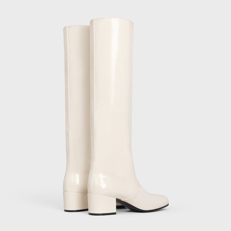 Celine o1bcso1str1225 360454582C Triomphe Hi Boots in White Cotton Size US 6 / IT 36 - 3 Thumbnail