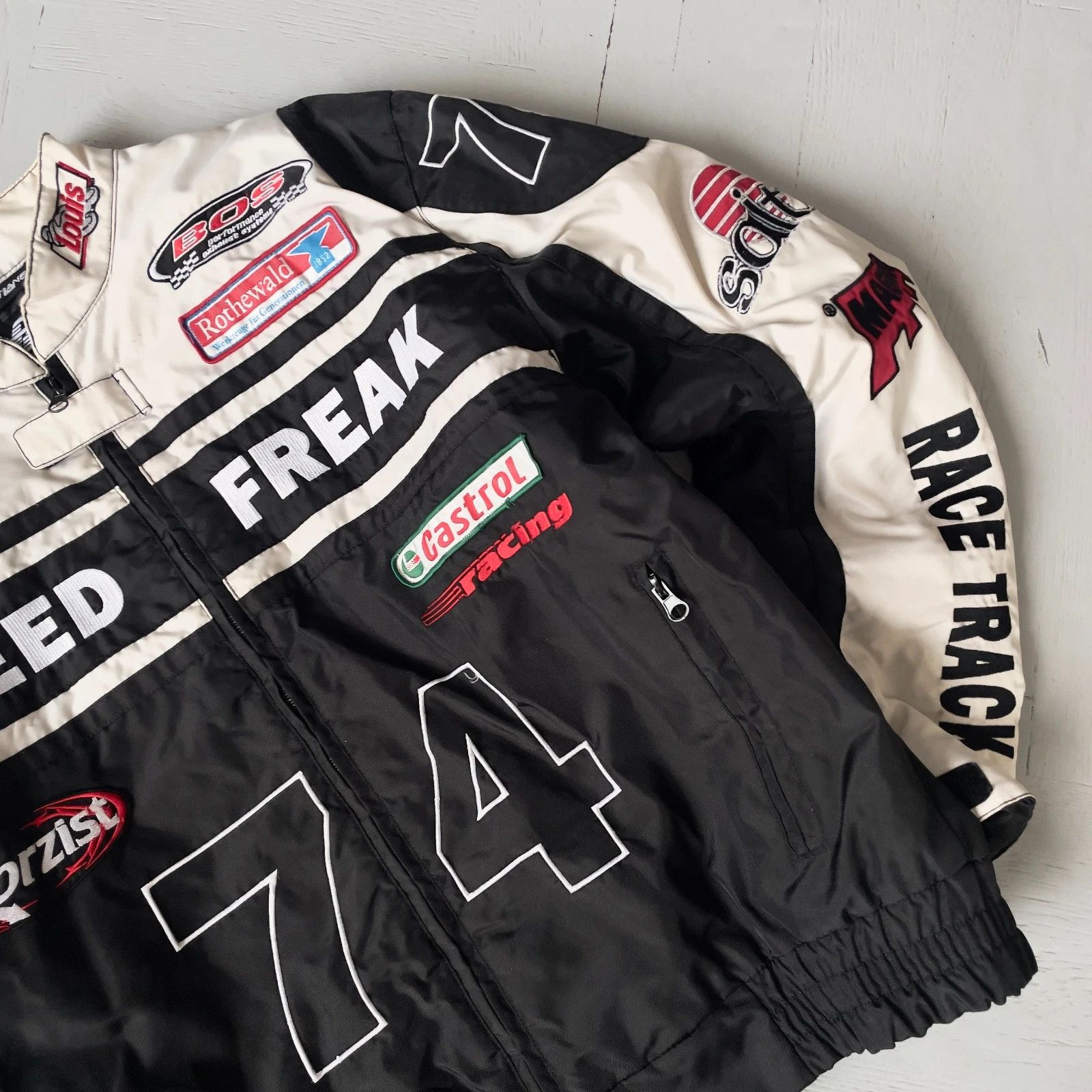 Vintage Speed Freak Motorcycle Racing Team Short Jacket Size US L / EU 52-54 / 3 - 3 Thumbnail