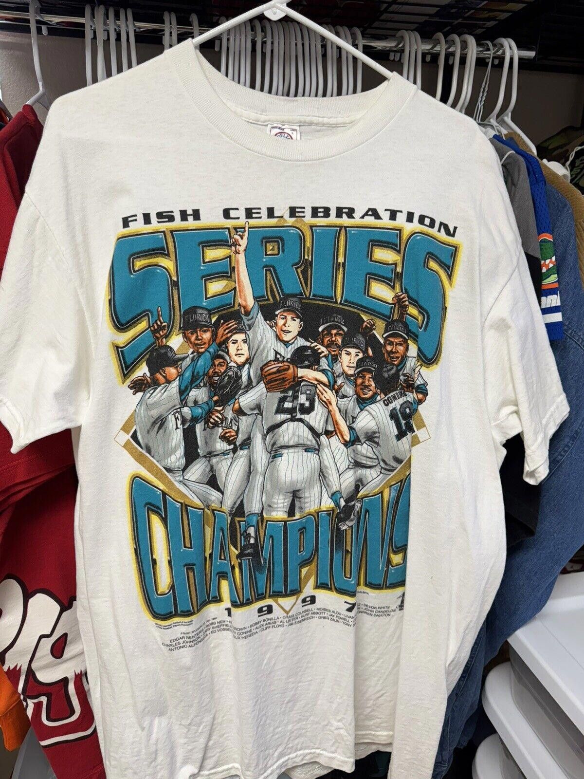 MLB × Vintage MLB Florida Marlins 1997 World Series Championship Tshirt Size US L / EU 52-54 / 3 - 2 Thumbnail
