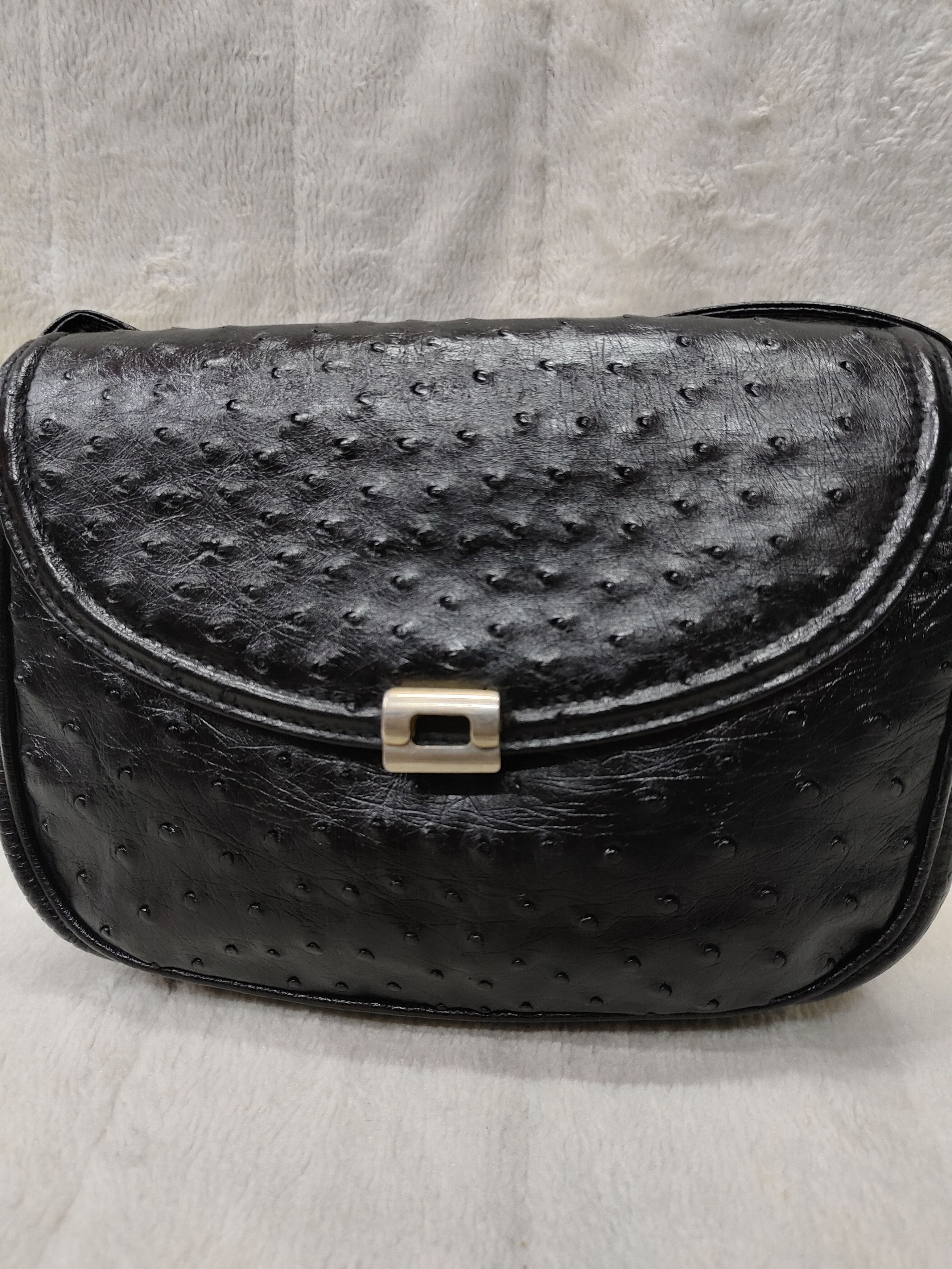 Vintage 90s G Borri🇮🇹Ostrich Leather Rare Exotic Designer Archive Size ONE SIZE - 2 Thumbnail