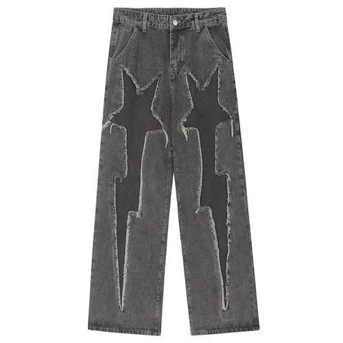 Vintage Lightning Splicing Baggy Jeans Size US 33 - 1 Thumbnail