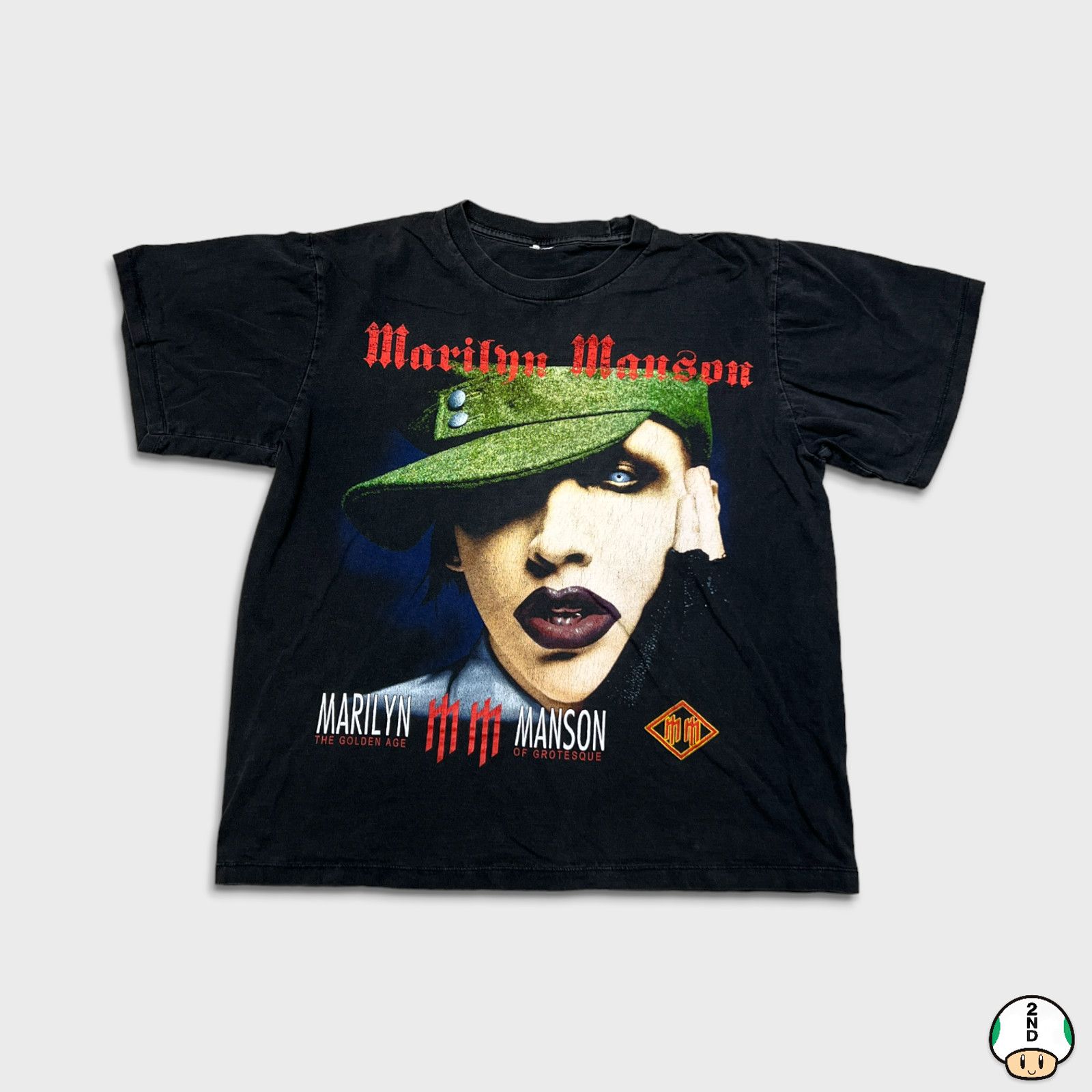 image of Band Tees x Marilyn Manson VTG 2003 Marilyn Mason The Golden Age Of Grotesque Band Tee in Black (Si